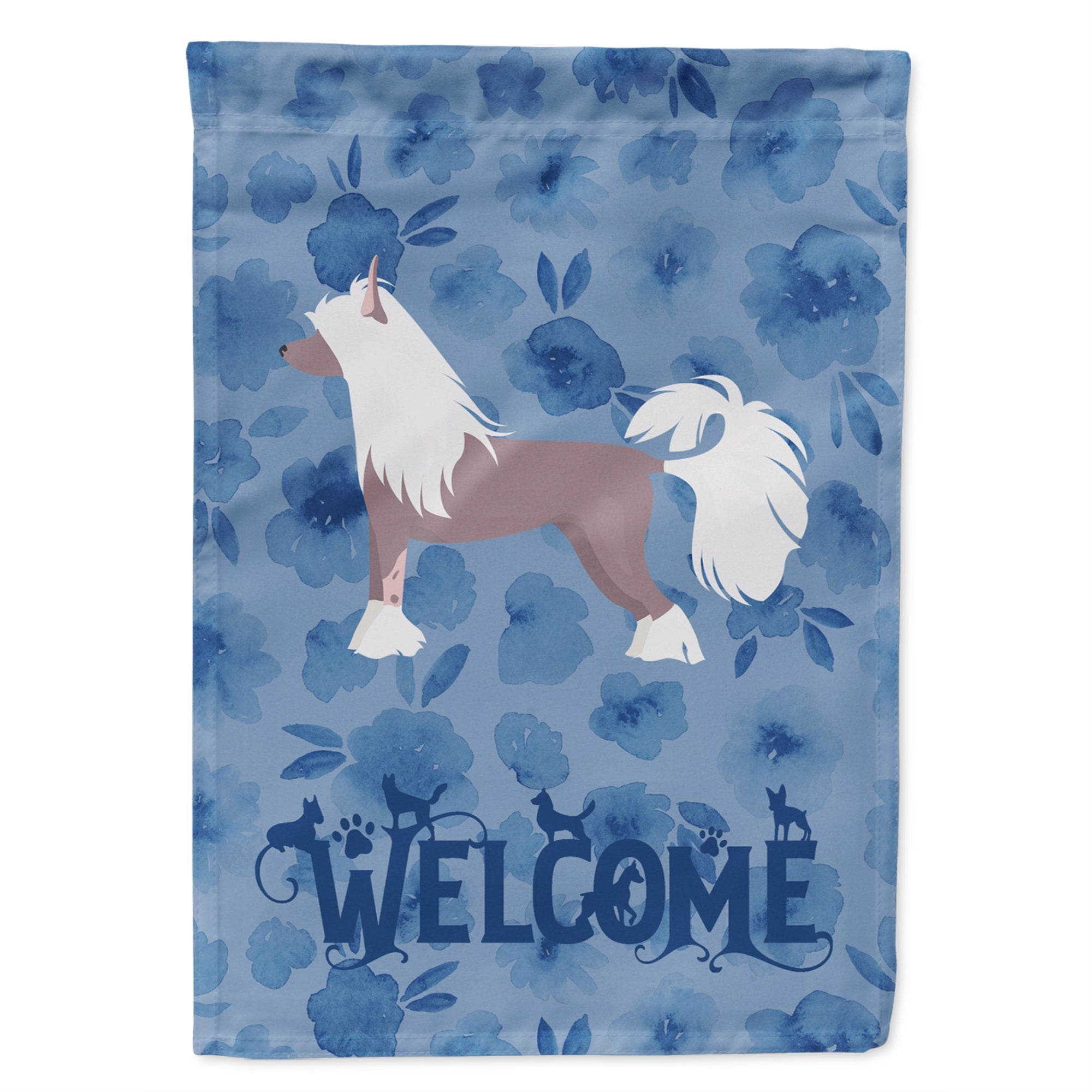 Chinese Crested #2 Welcome Flag Garden Size