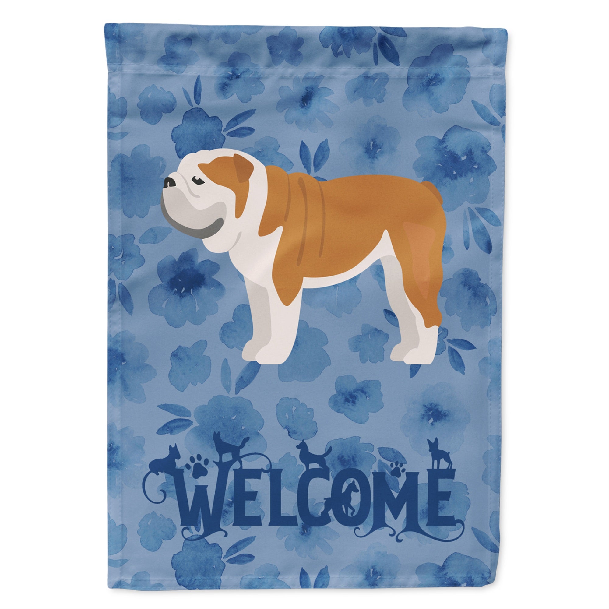 English Bulldog #1 Welcome Flag Garden Size