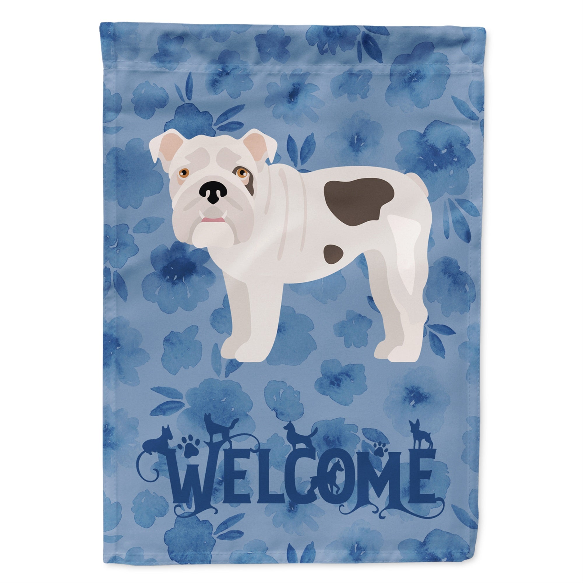 English Bulldog #2 Welcome Flag Garden Size