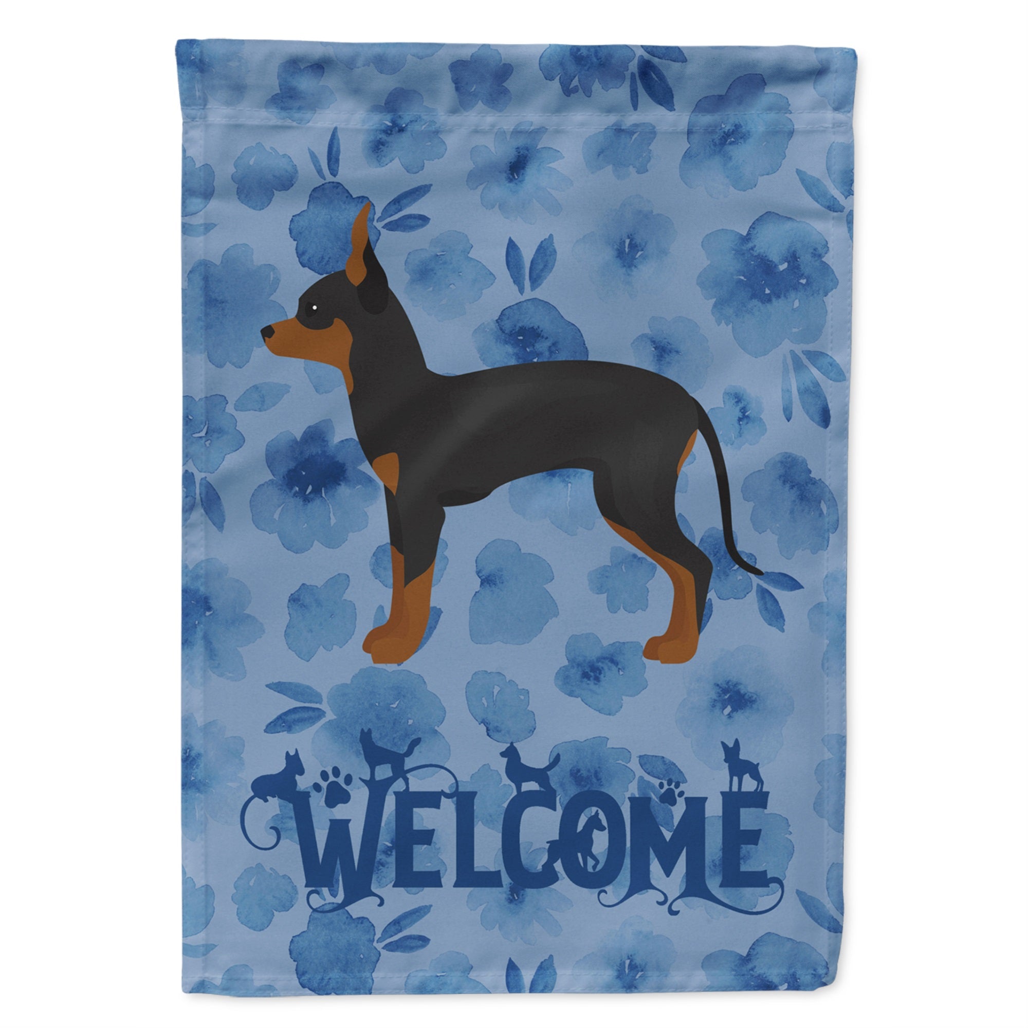 English Toy Terrier #1 Welcome Flag Garden Size
