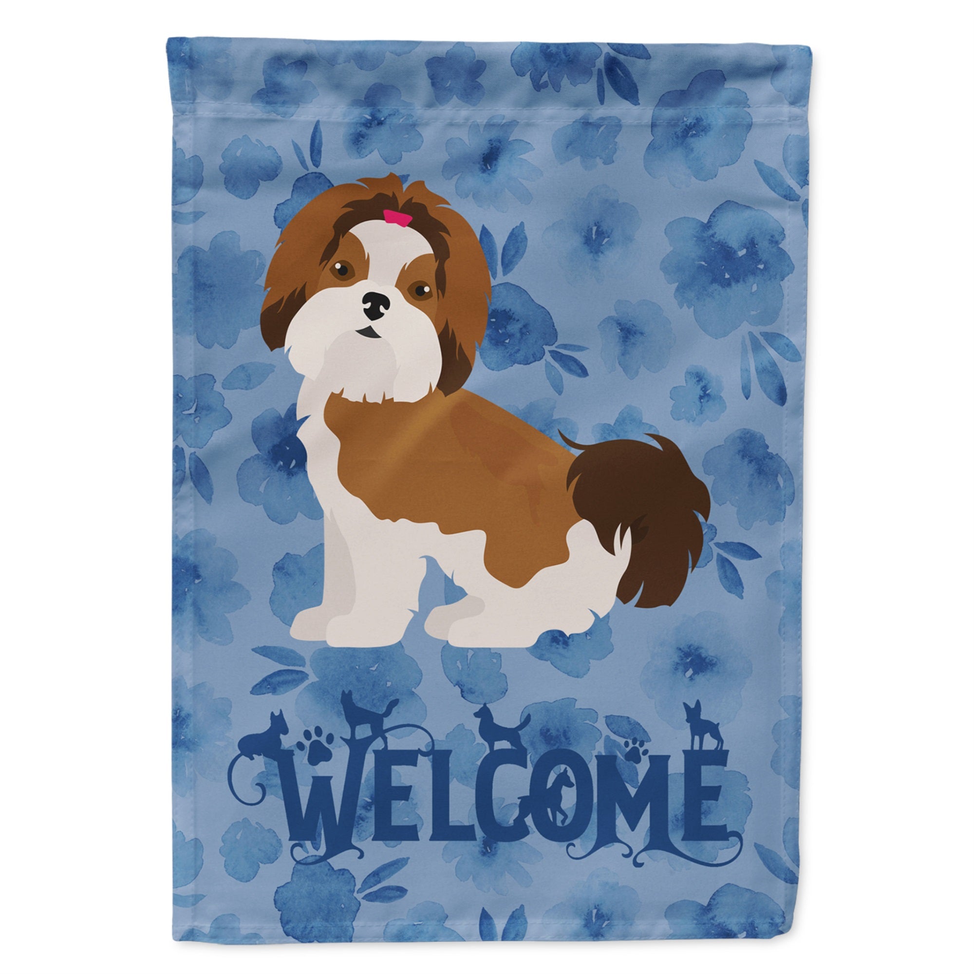 Imperial Shih Tzu Puppy Cut Welcome Flag Garden Size