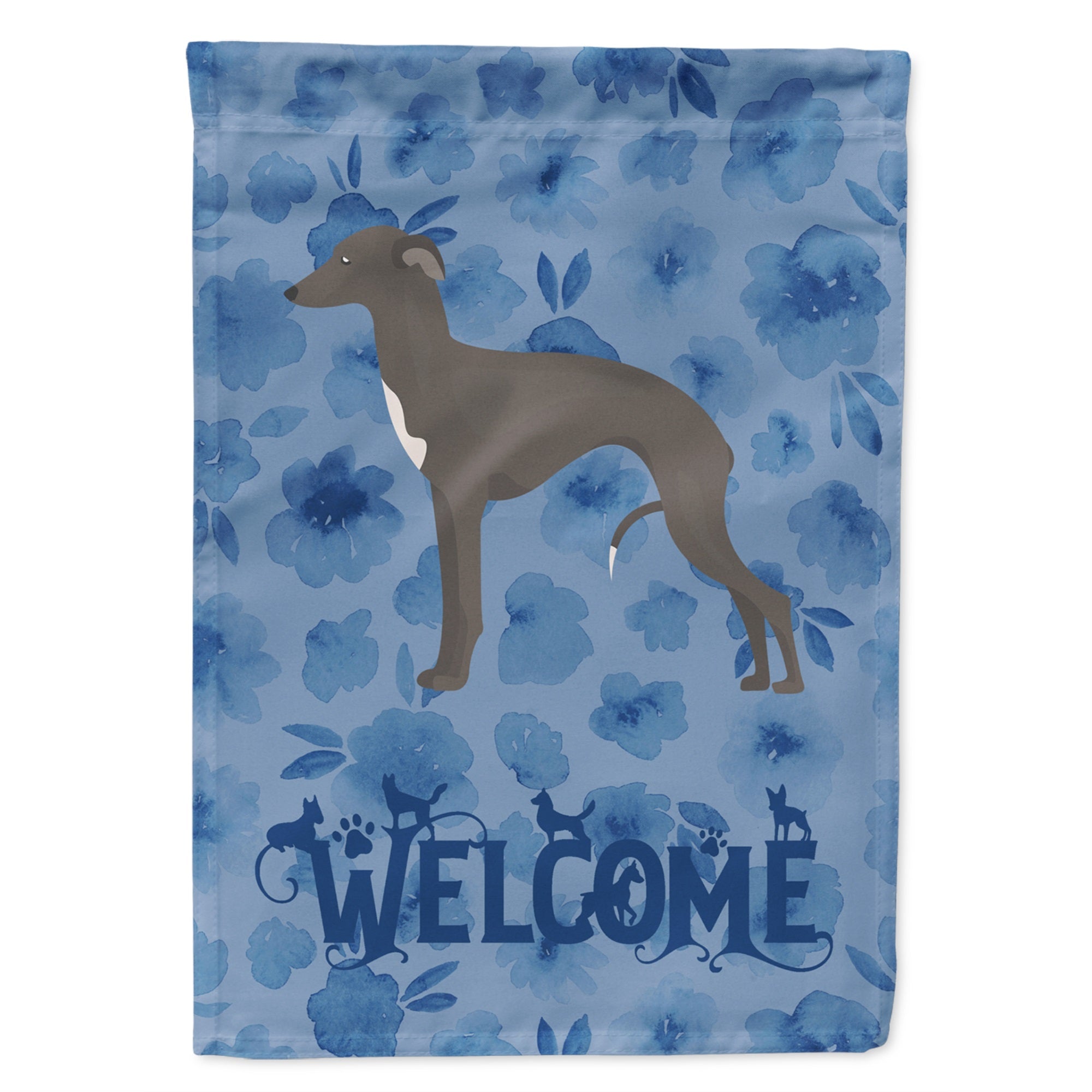 Italian Greyhound #1 Welcome Flag Garden Size