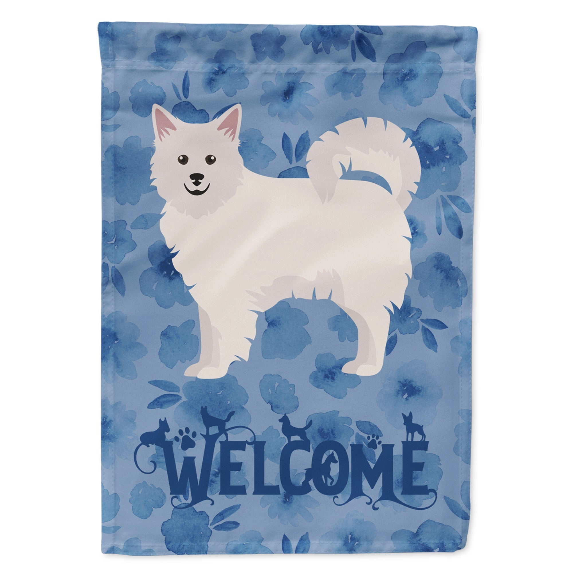 Italian Spitz Welcome Flag Garden Size