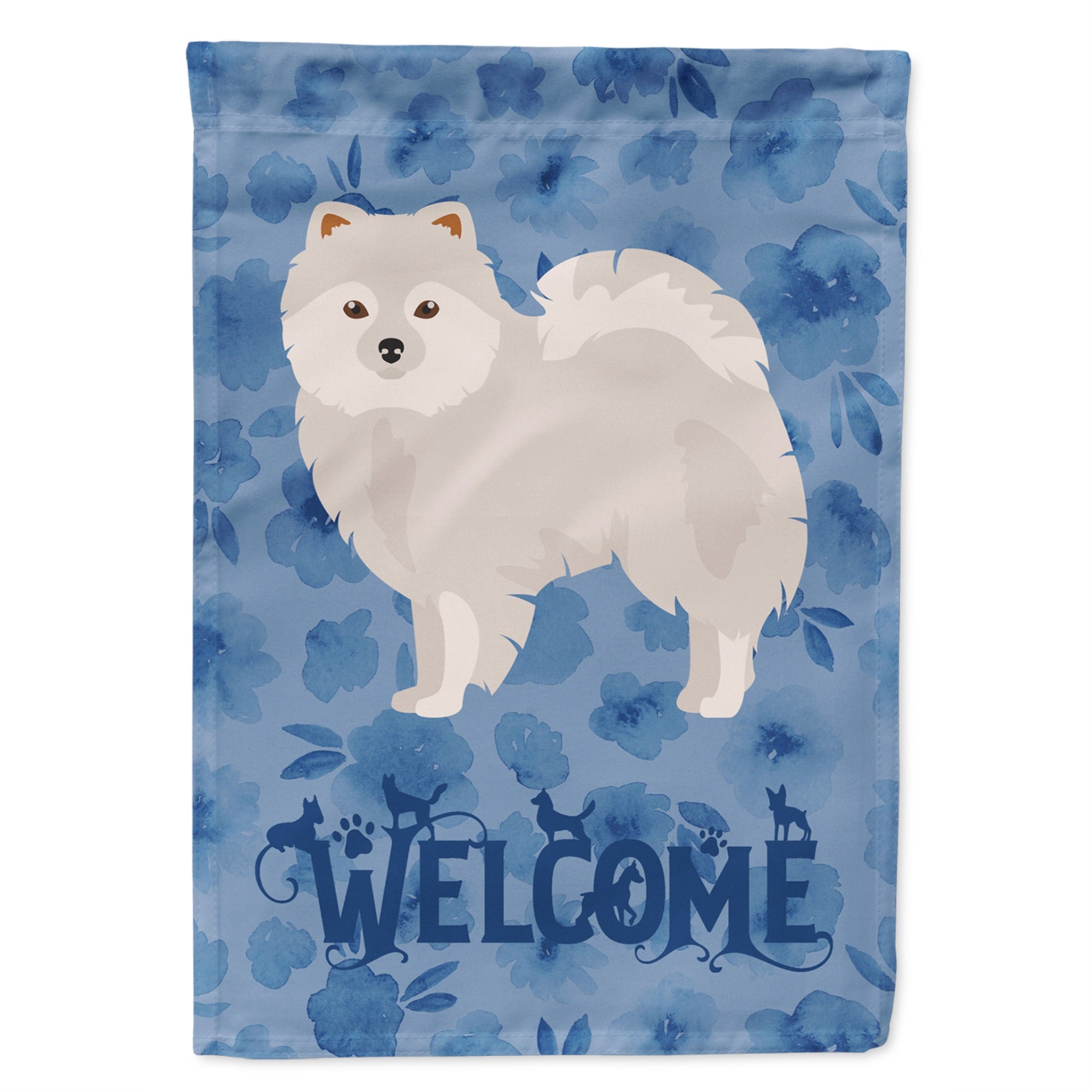 Japanese Spitz Welcome Flag Garden Size