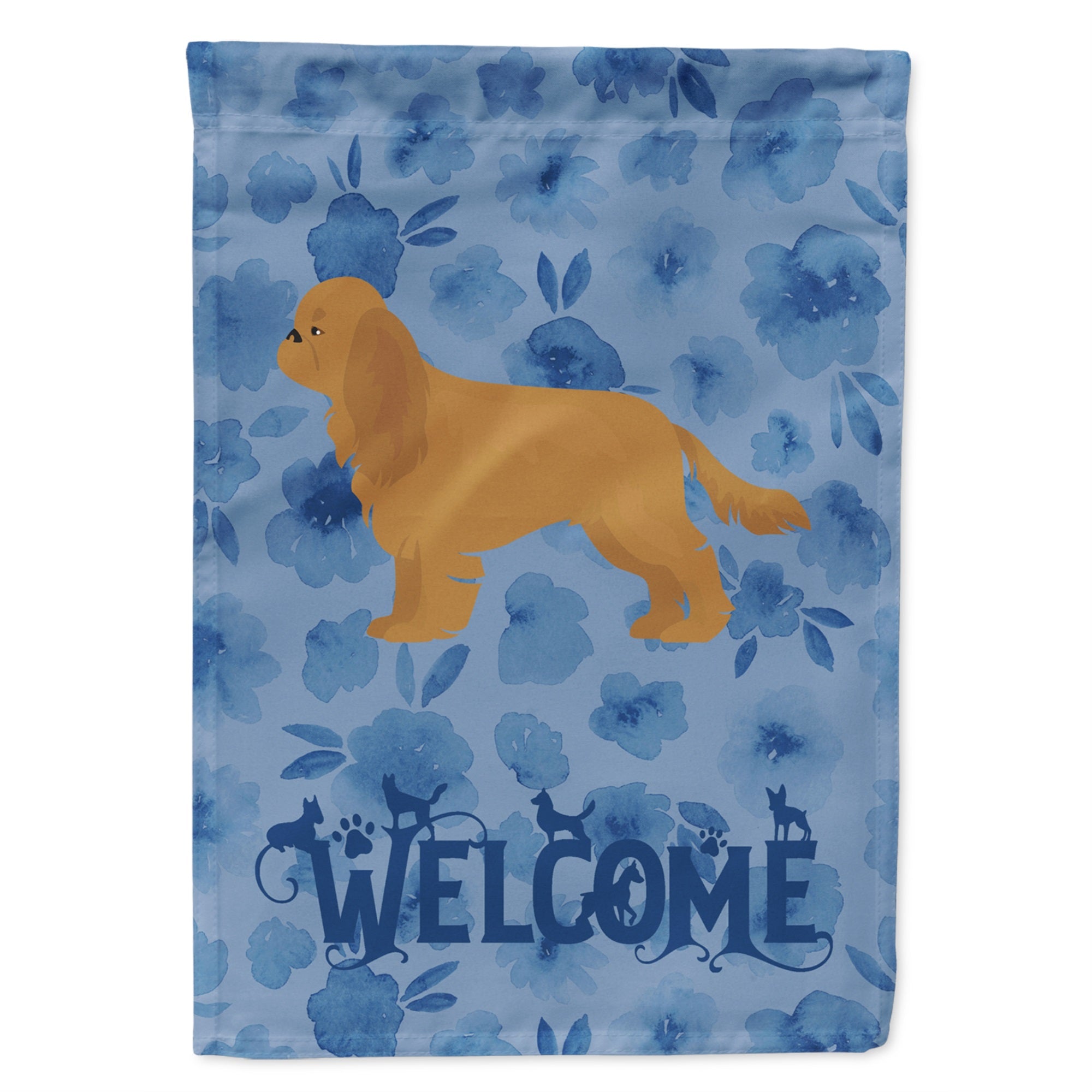 Ruby Cavalier Spaniel Welcome Flag Garden Size