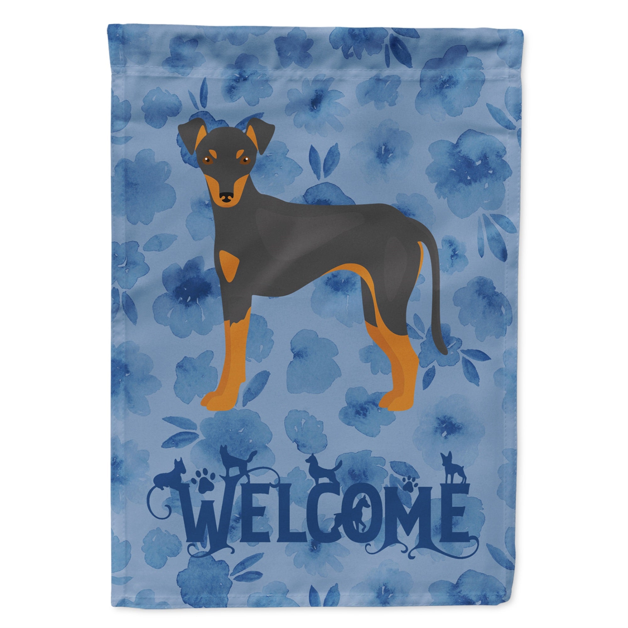 Manchester Terrier #2 Welcome Flag Garden Size