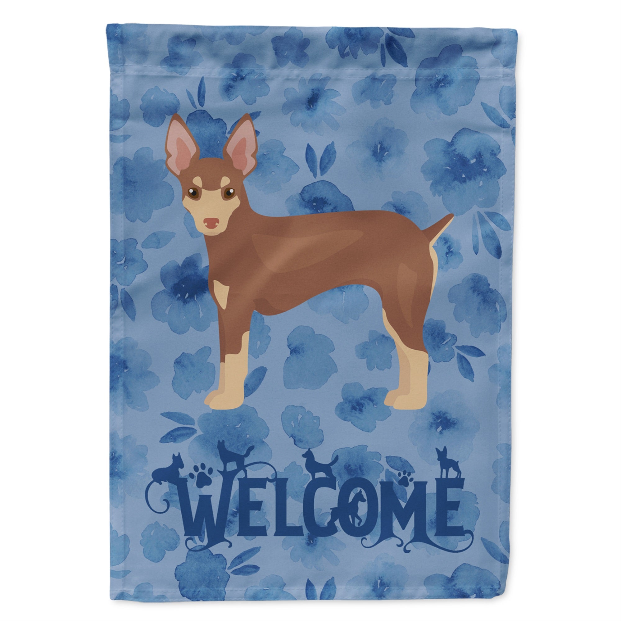 Miniature Fox Terrier Welcome Flag Garden Size