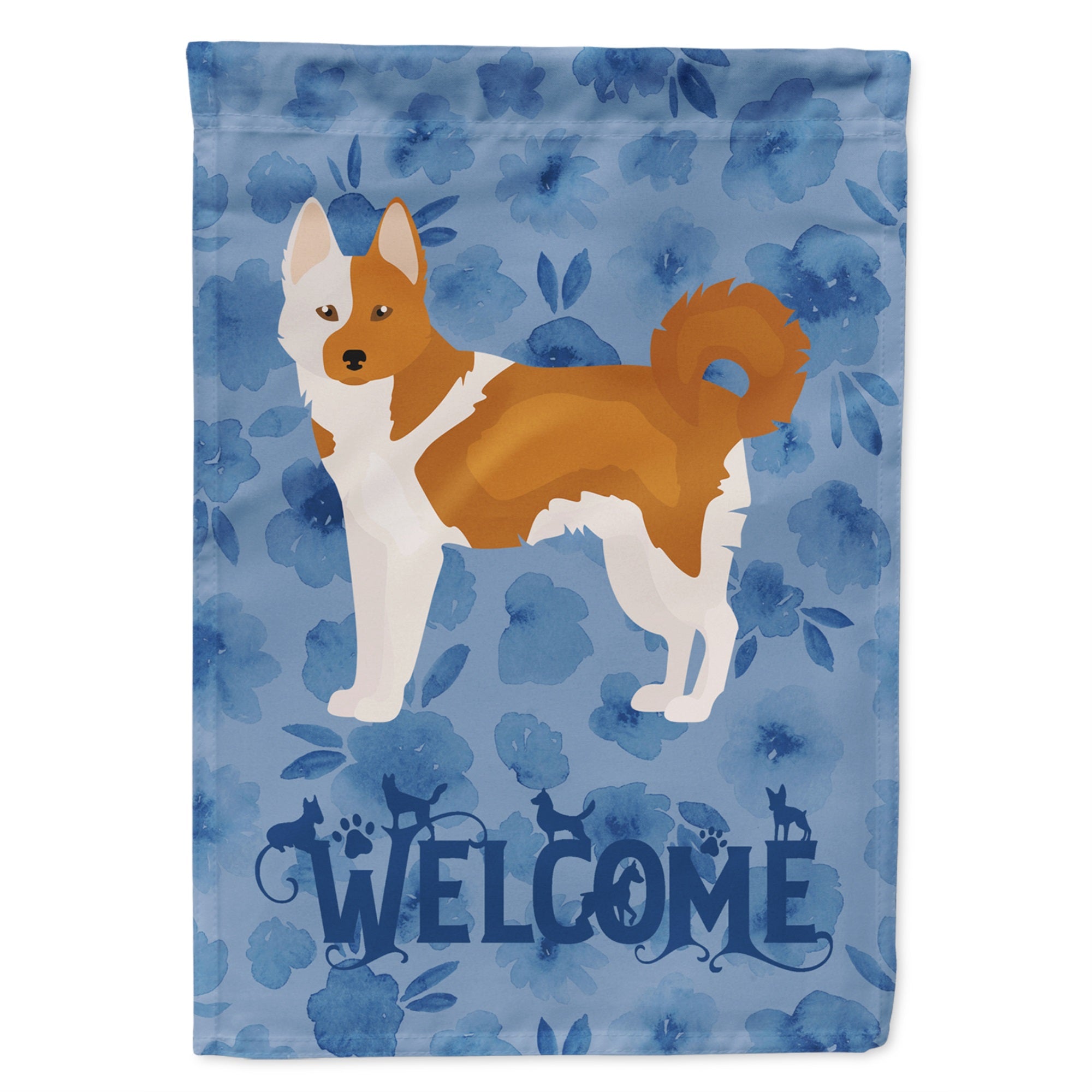 Nordic Spitz Welcome Flag Garden Size