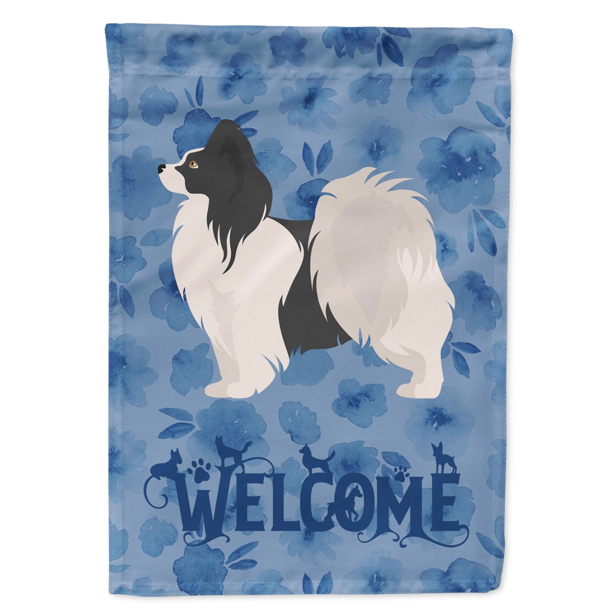 Papillon #2 Welcome Flag Garden Size