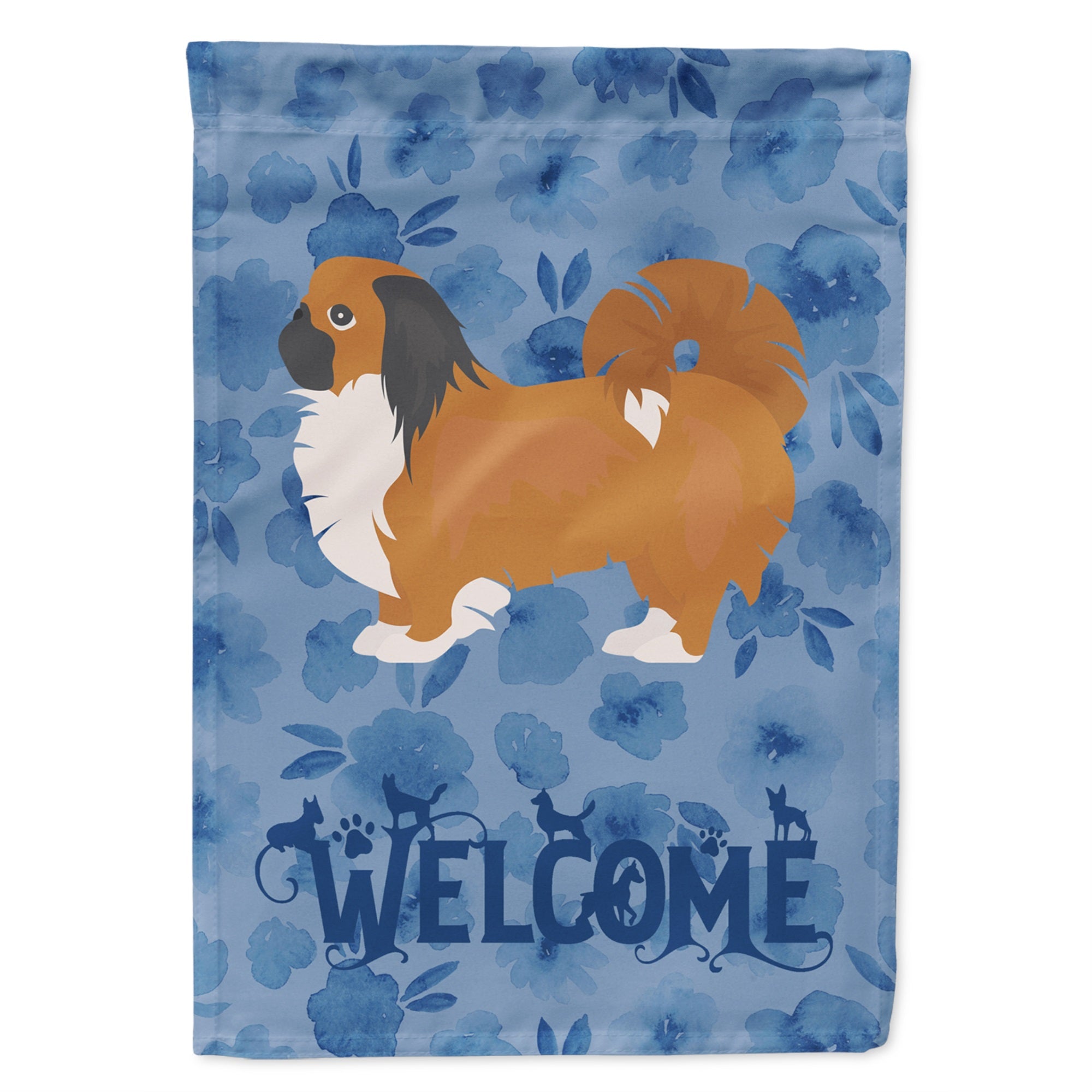 Pekingese Welcome Flag Garden Size
