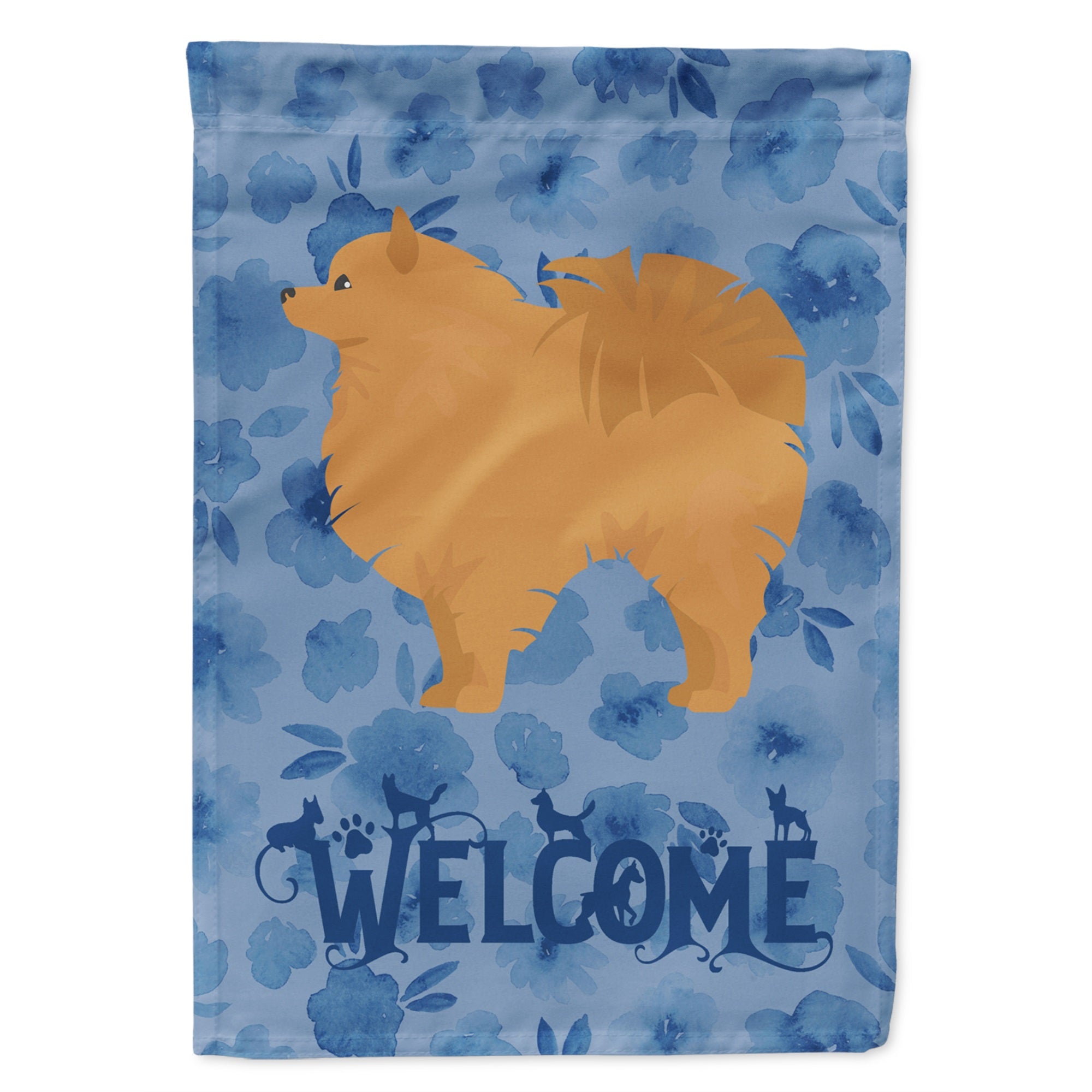 Pomeranian #1 Welcome Flag Garden Size