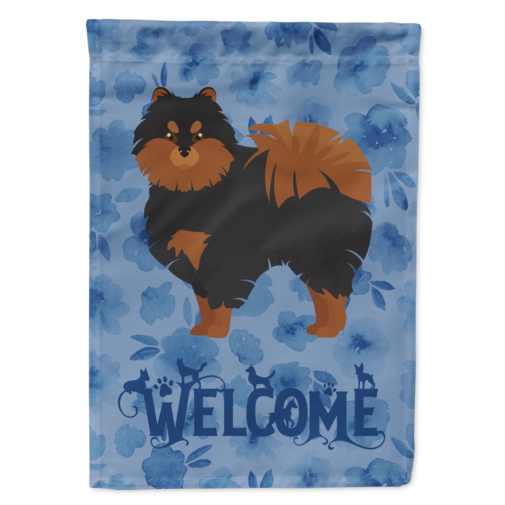 Pomeranian #2 Welcome Flag Garden Size