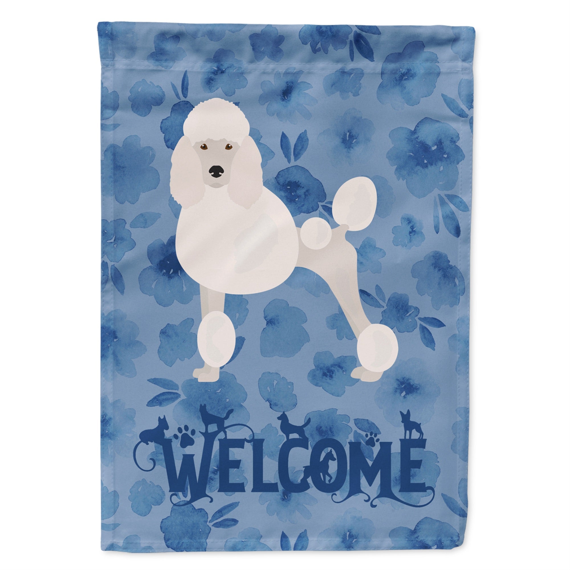 Poodle Welcome Flag Garden Size