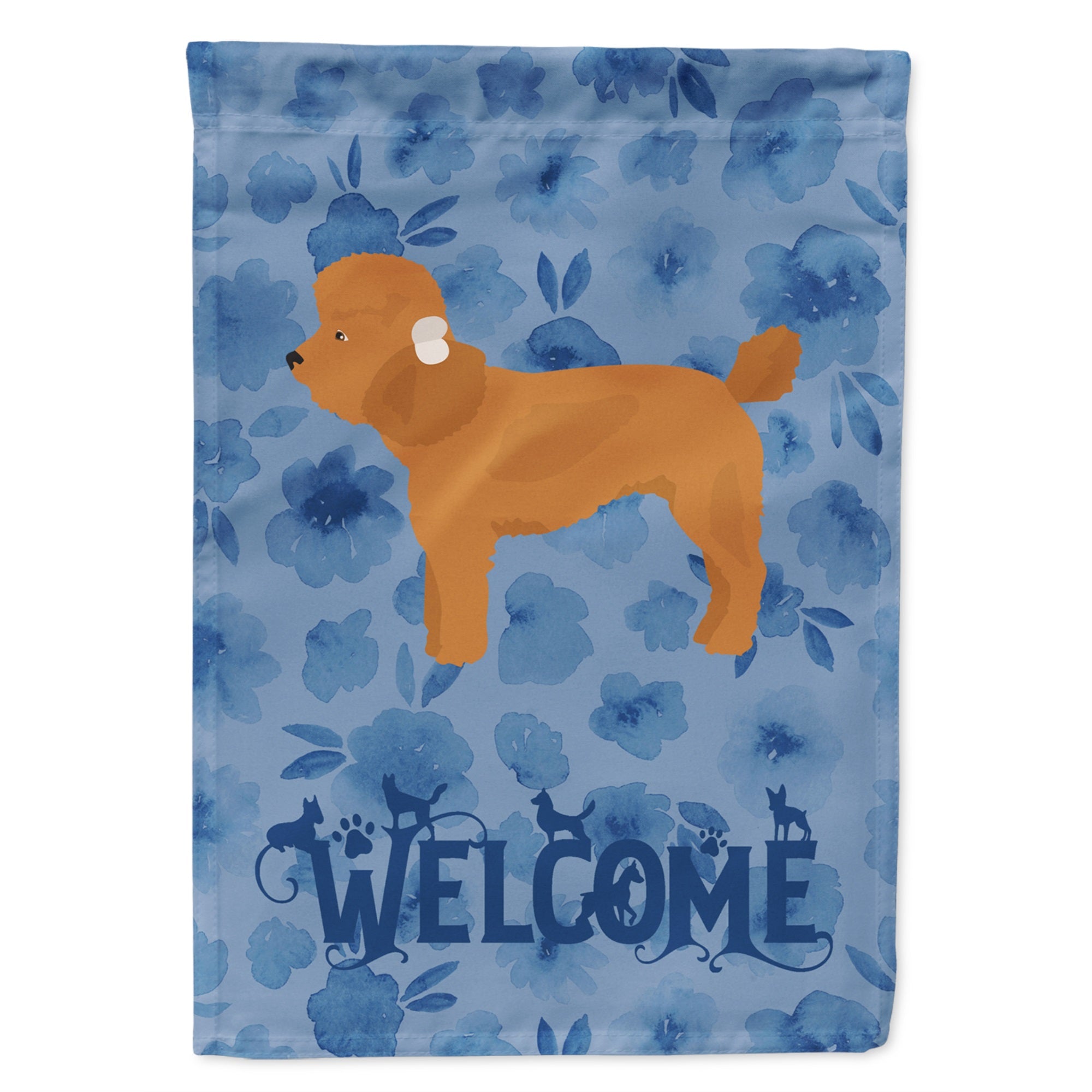Toy Poodle Welcome Flag Garden Size