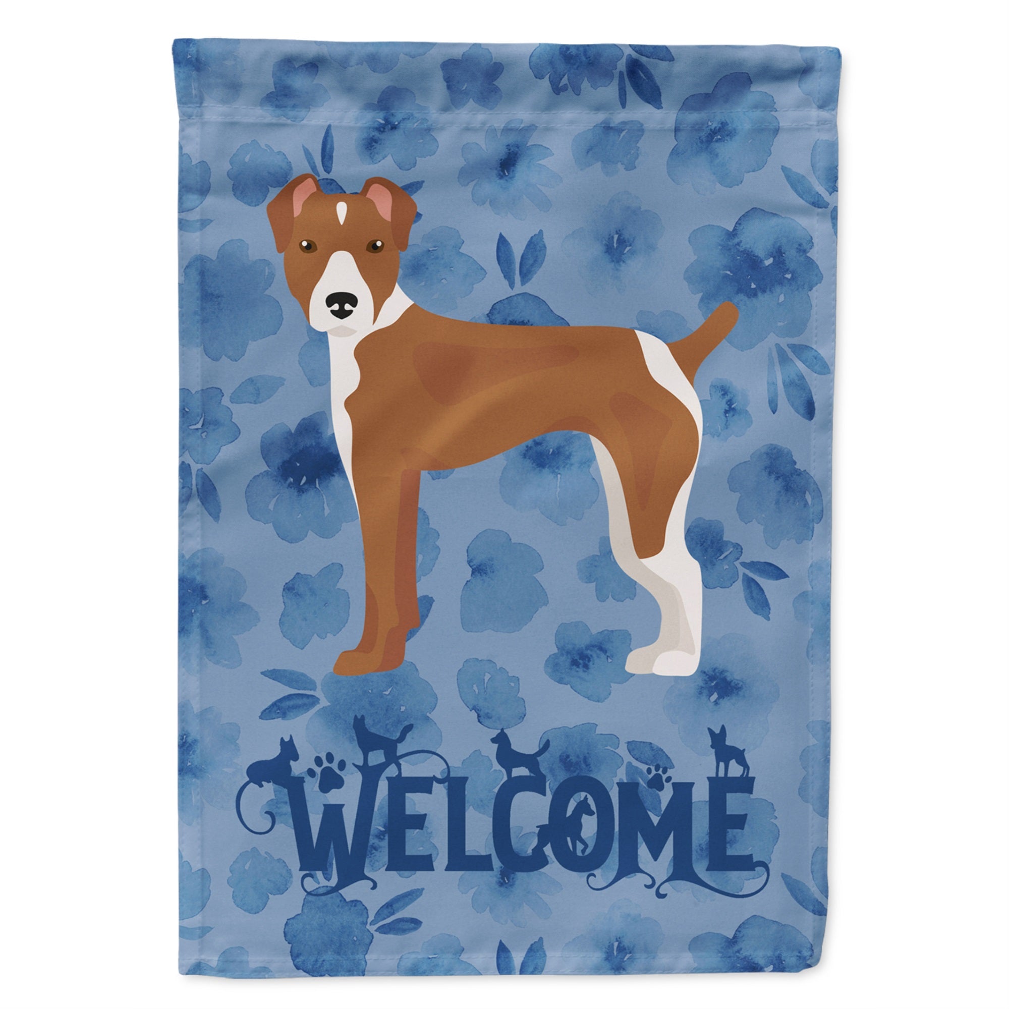 Rat Terrier Welcome Flag Garden Size
