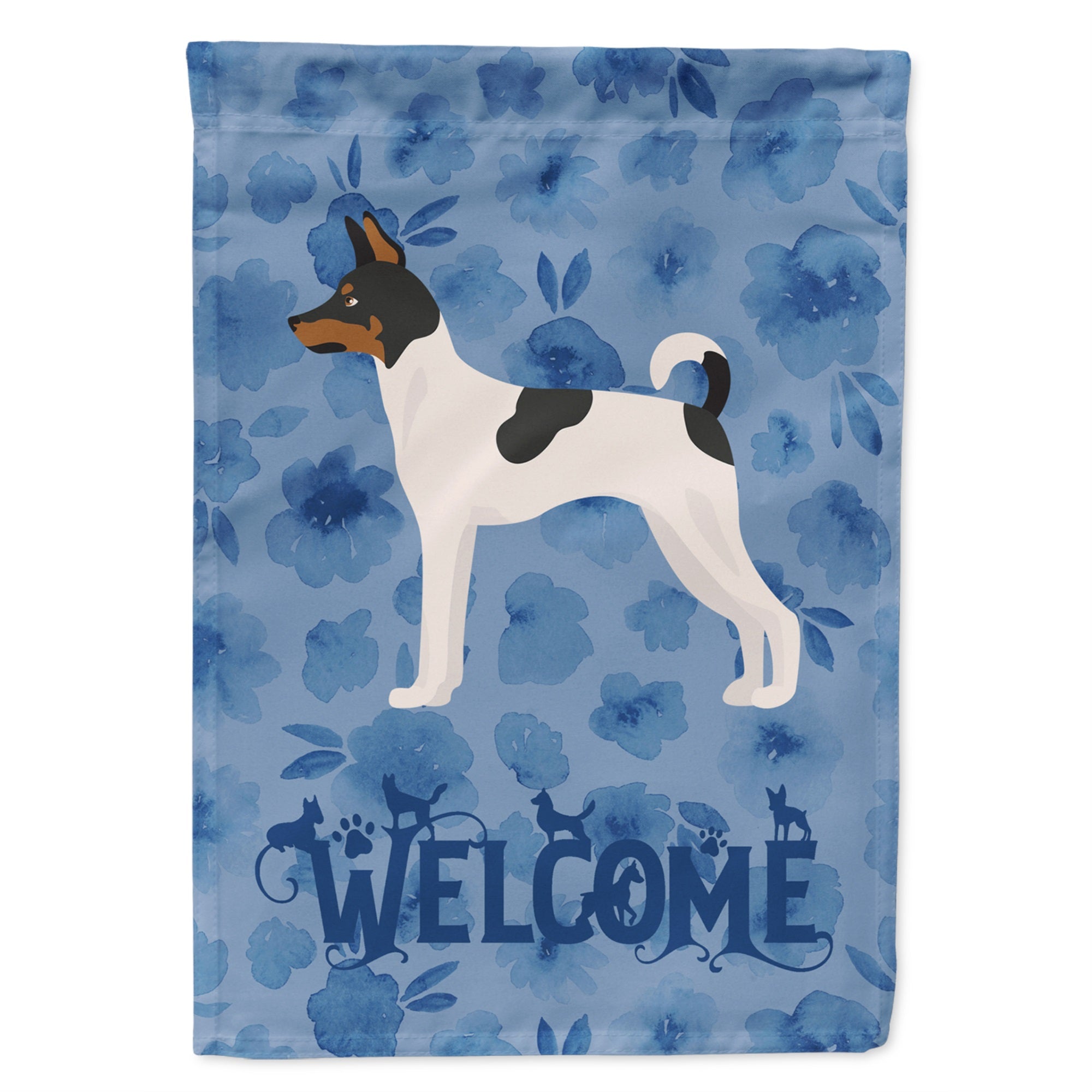 Toy Fox Terrier Welcome Flag Garden Size