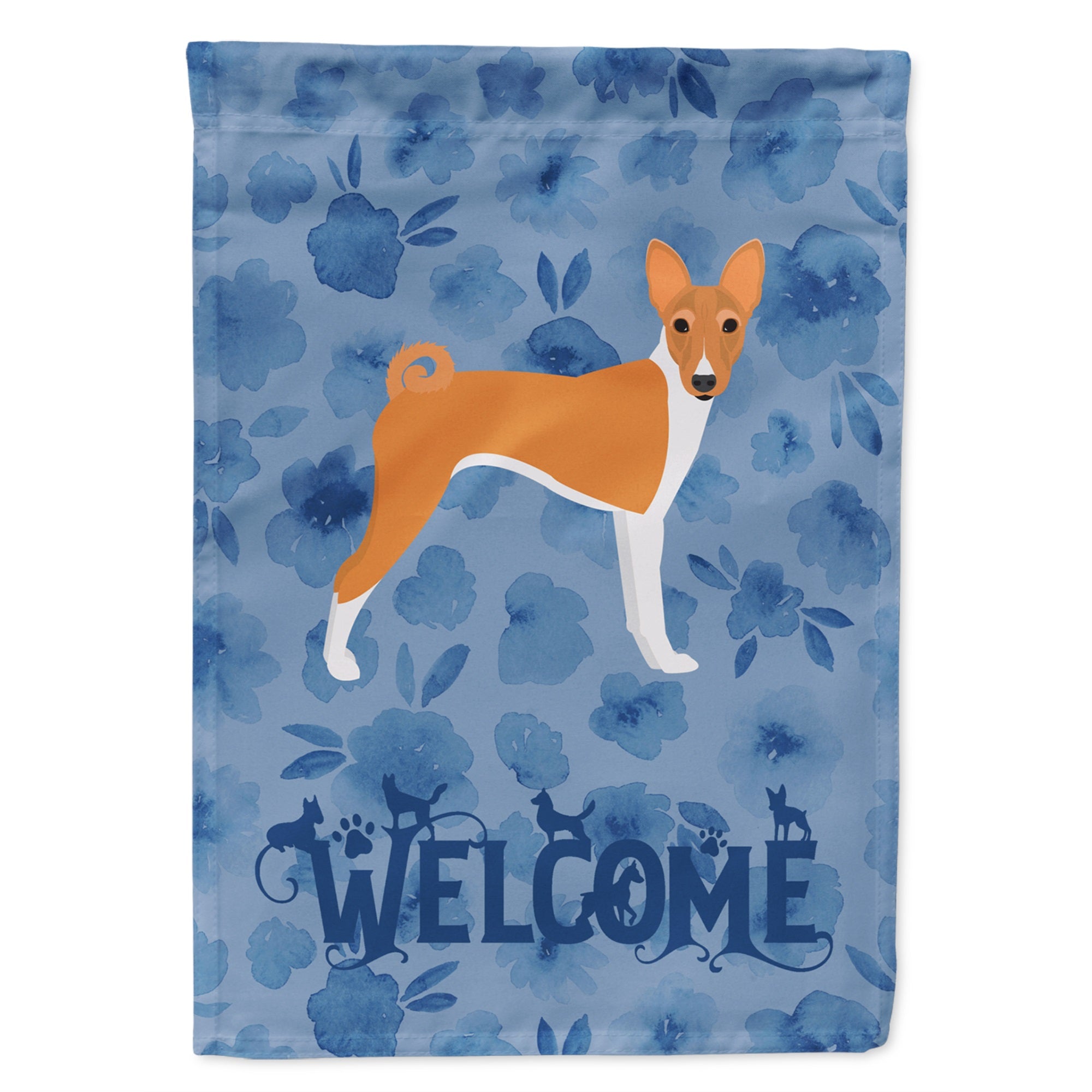 Basenji Welcome Flag Garden Size
