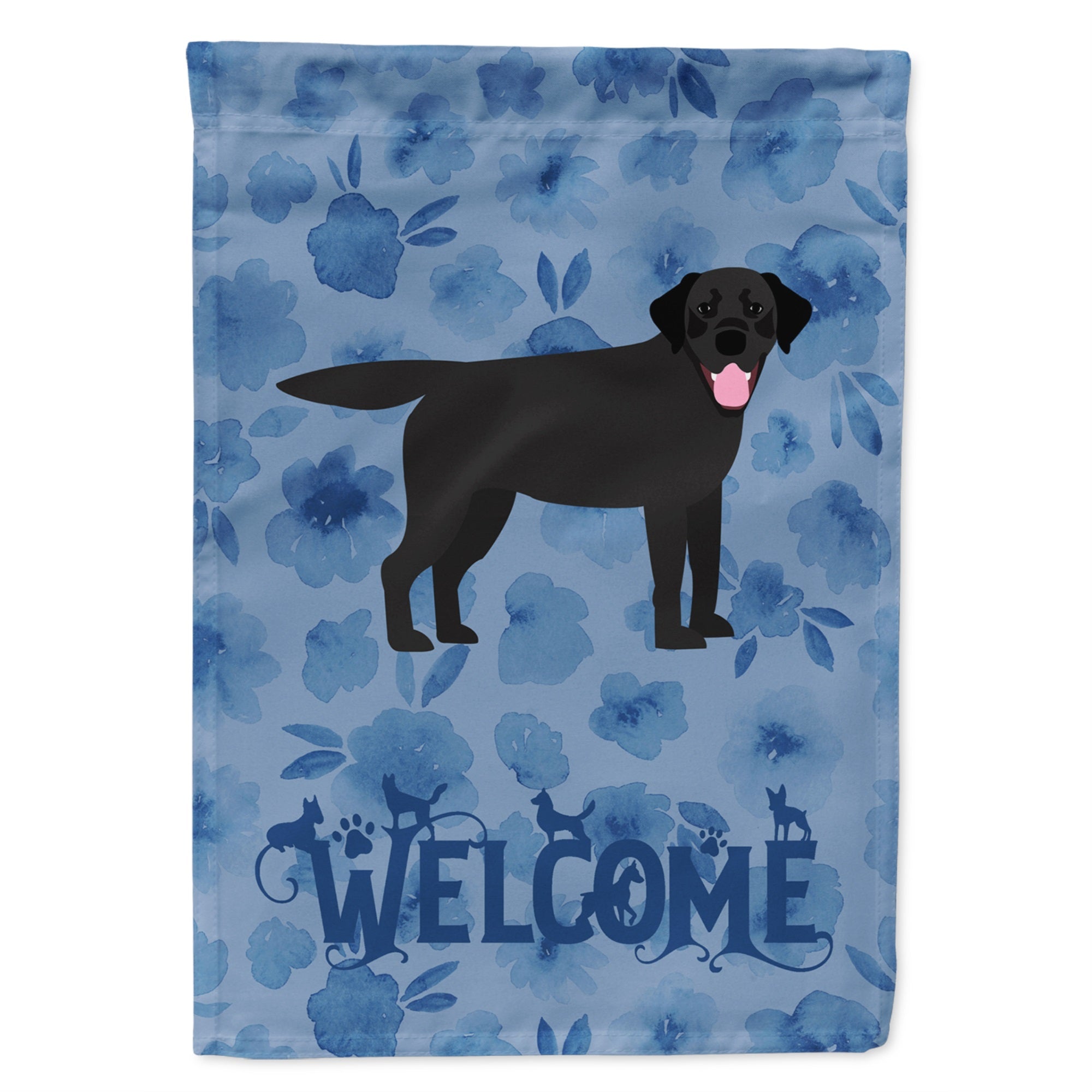 Black Labrador Retriever Welcome Flag Garden Size