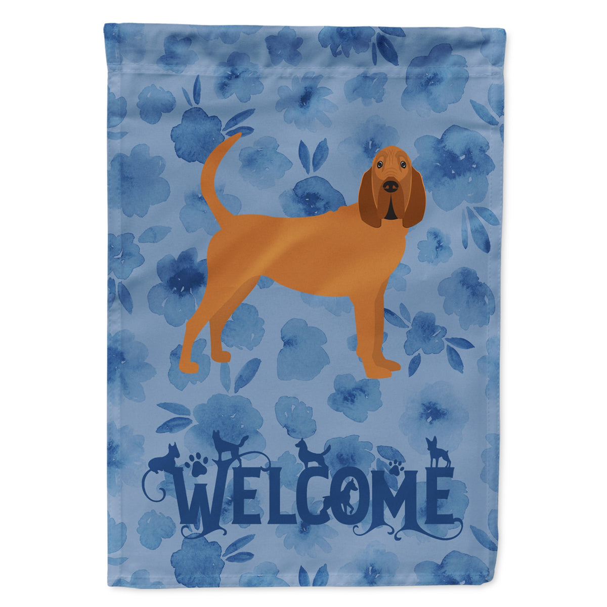 Bloodhound Welcome Flag Garden Size