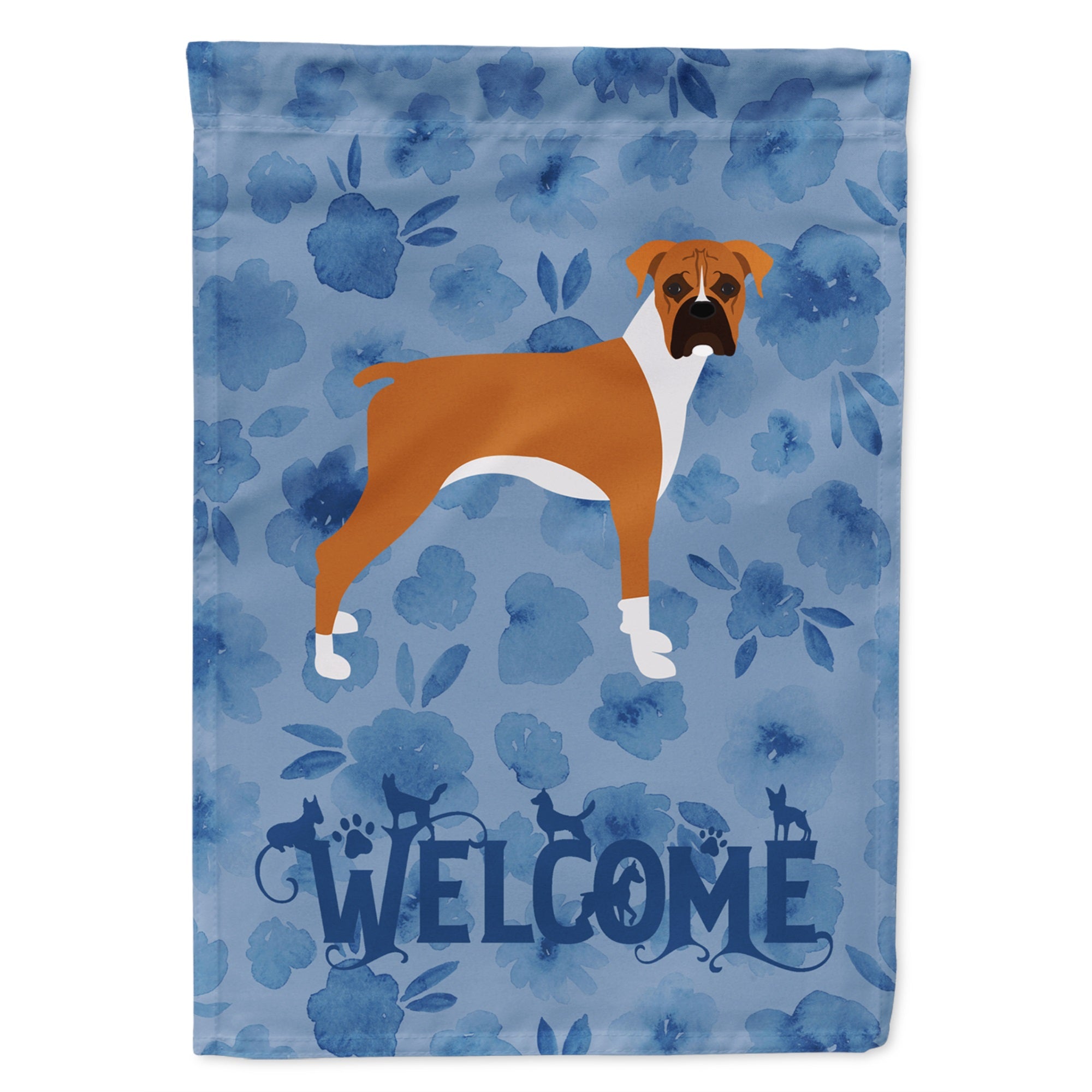 Boxer Welcome Flag Garden Size