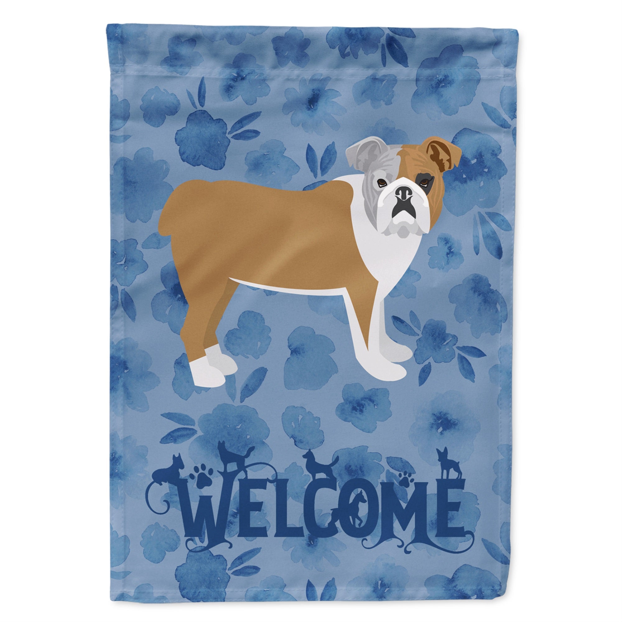 English Bulldog Welcome Flag Garden Size