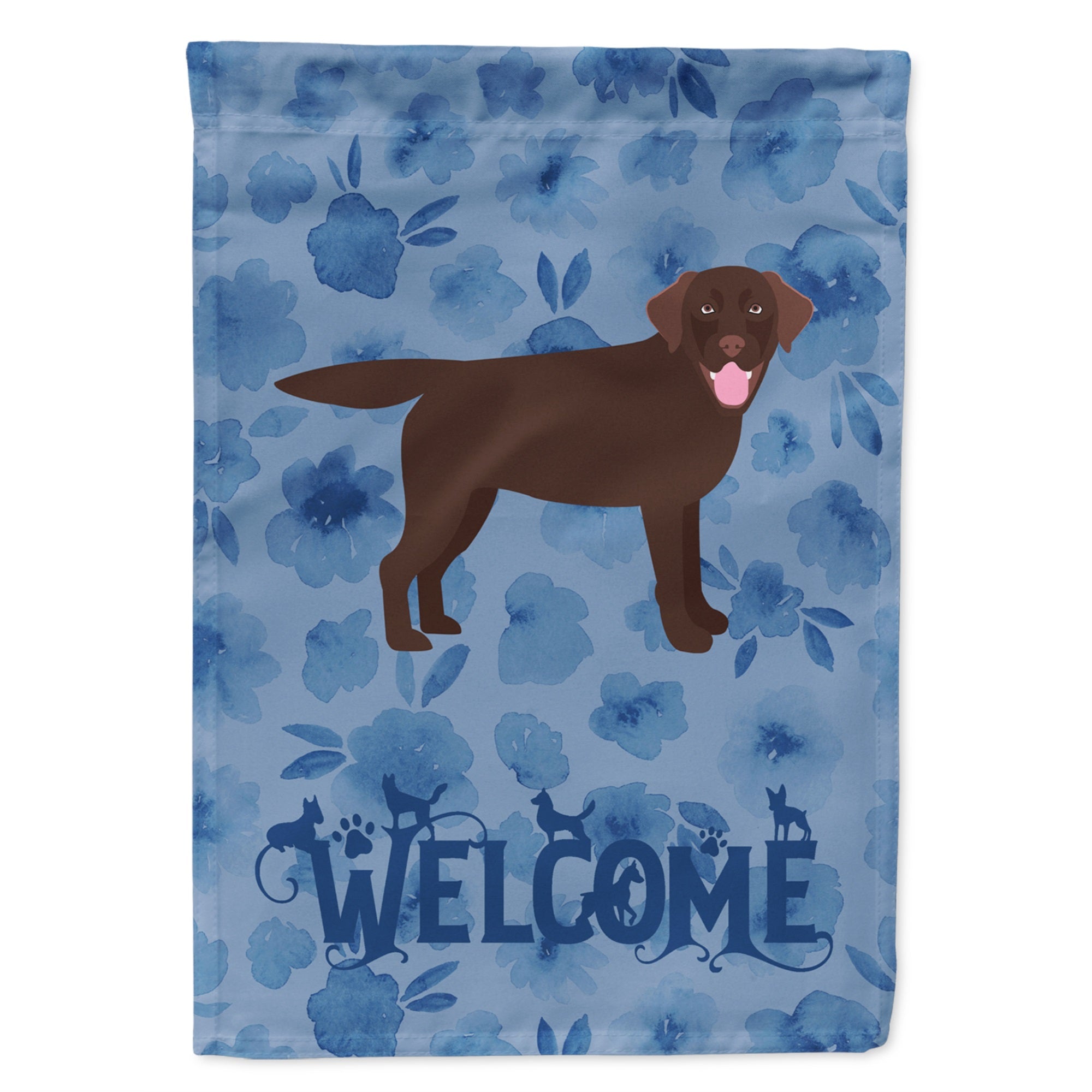 Chocolate Labrador Retriever Welcome Flag Garden Size