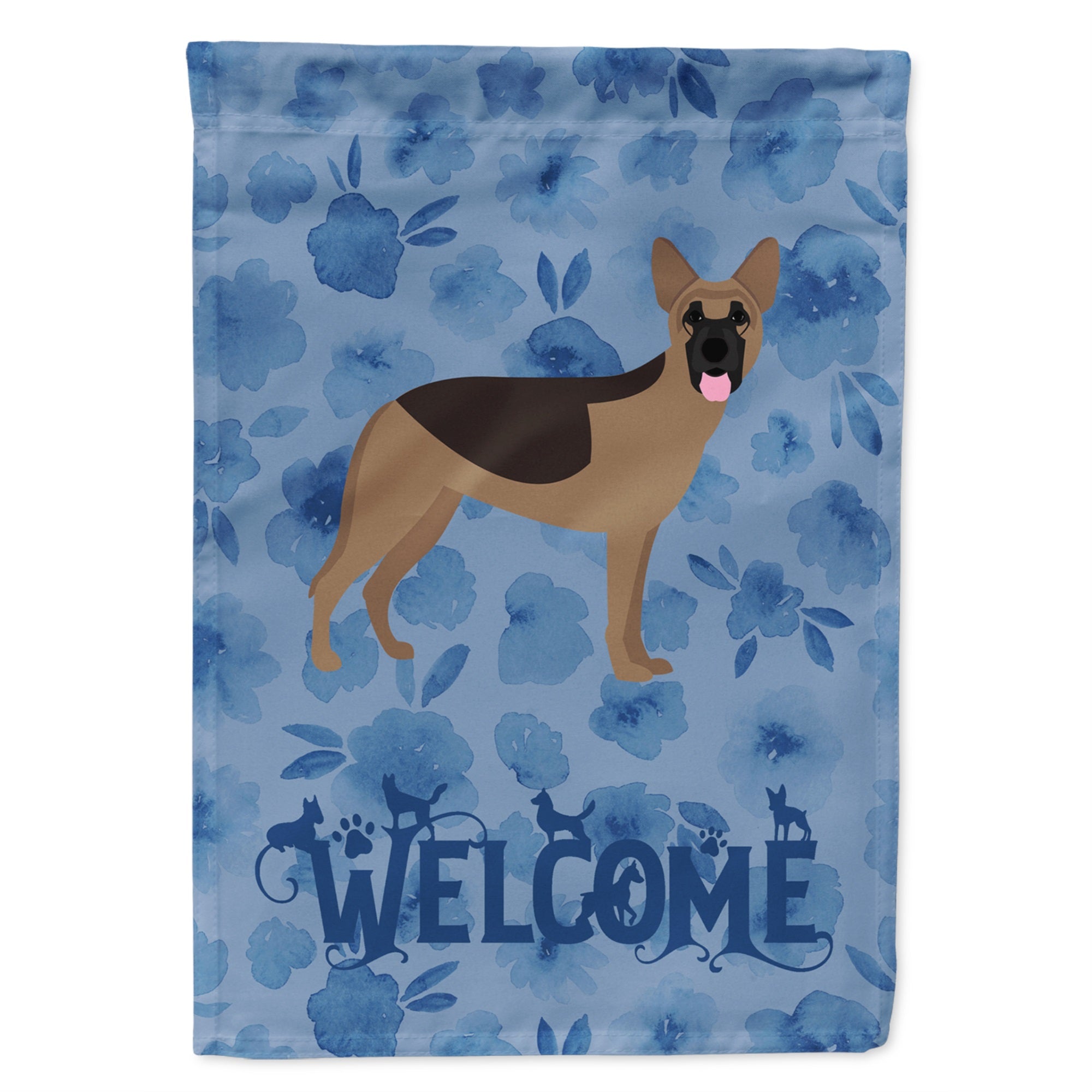 German Shepherd Welcome Flag Garden Size