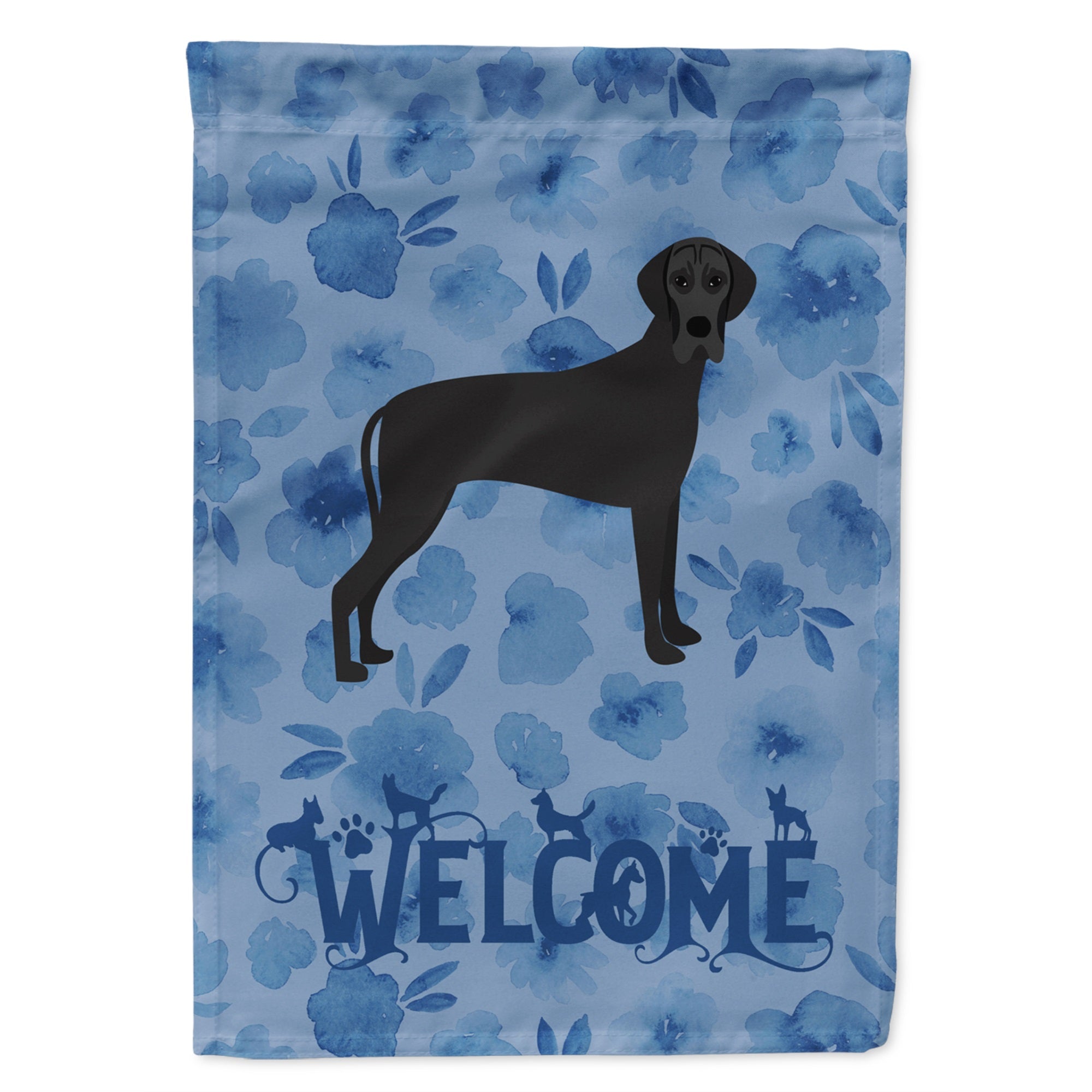 Great Dane Welcome Flag Garden Size