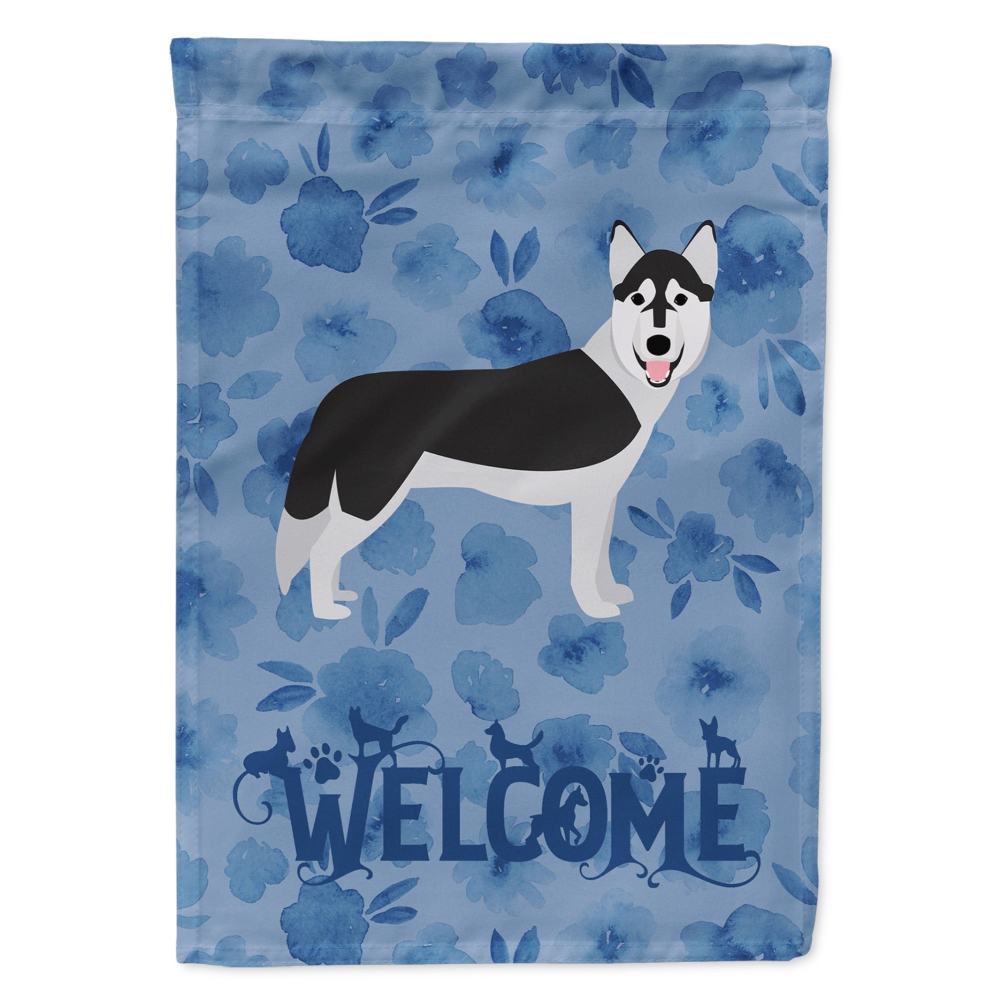 Siberian Husky Welcome Flag Garden Size