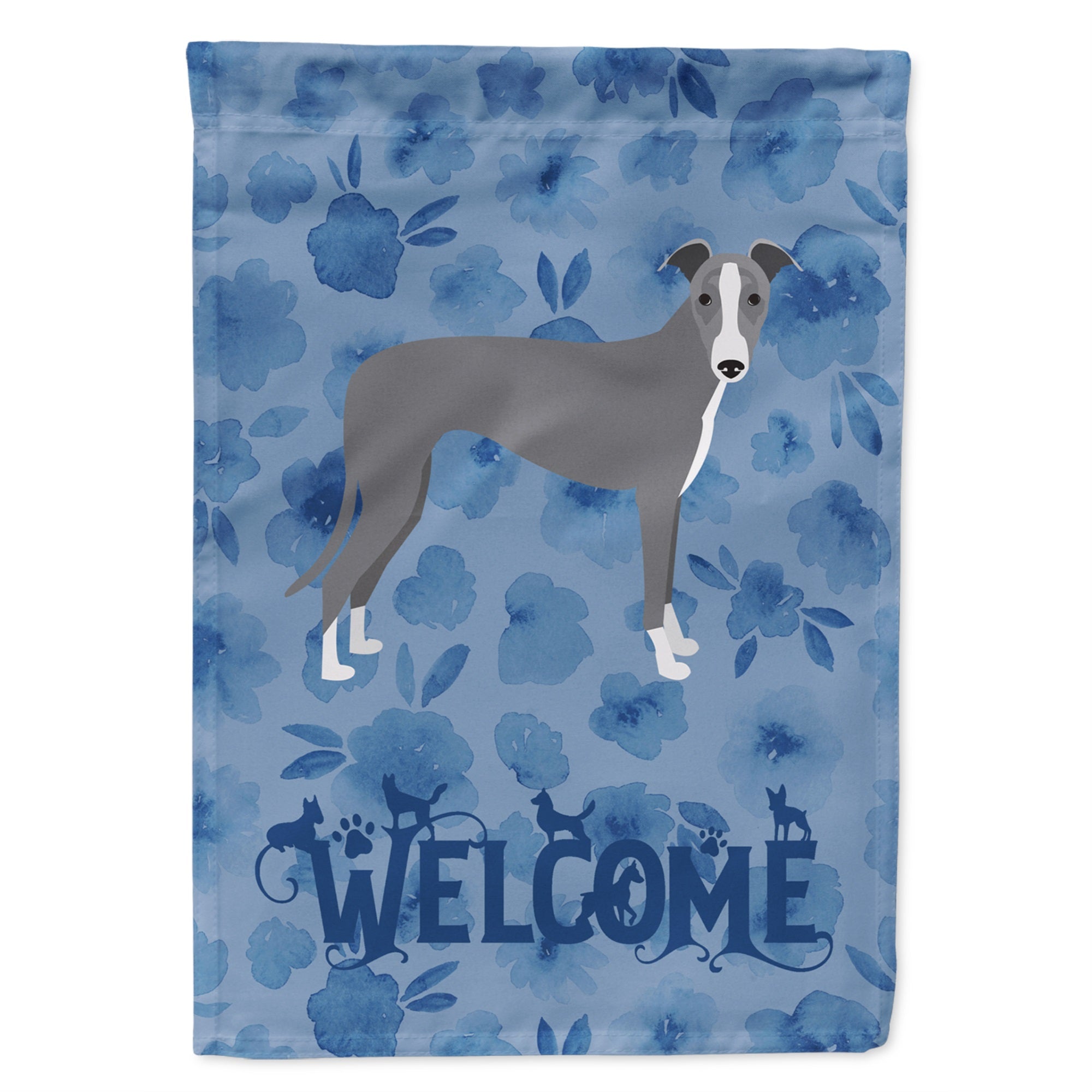 Italian Greyhound Welcome Flag Garden Size