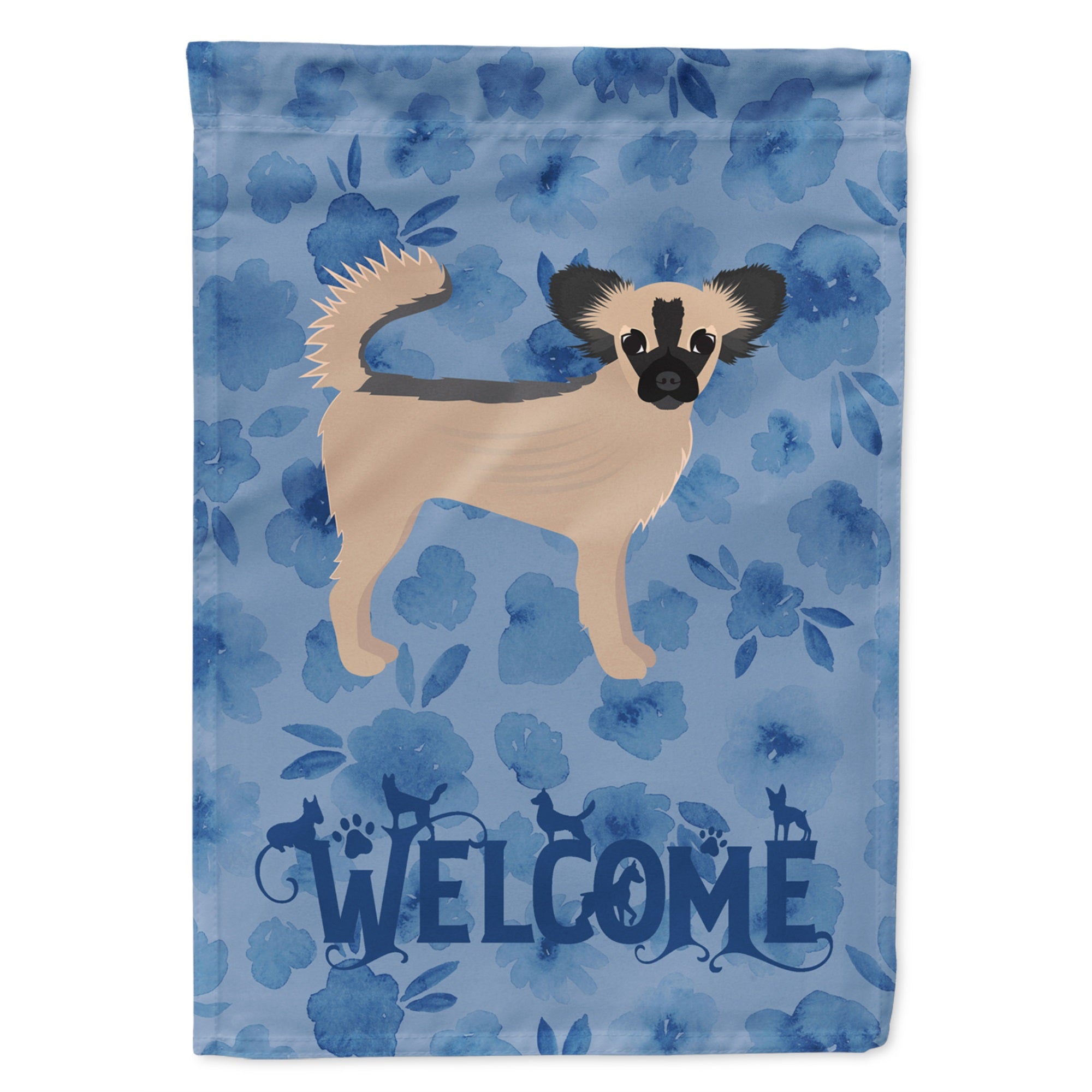 Longhair Chihuahua Welcome Flag Garden Size
