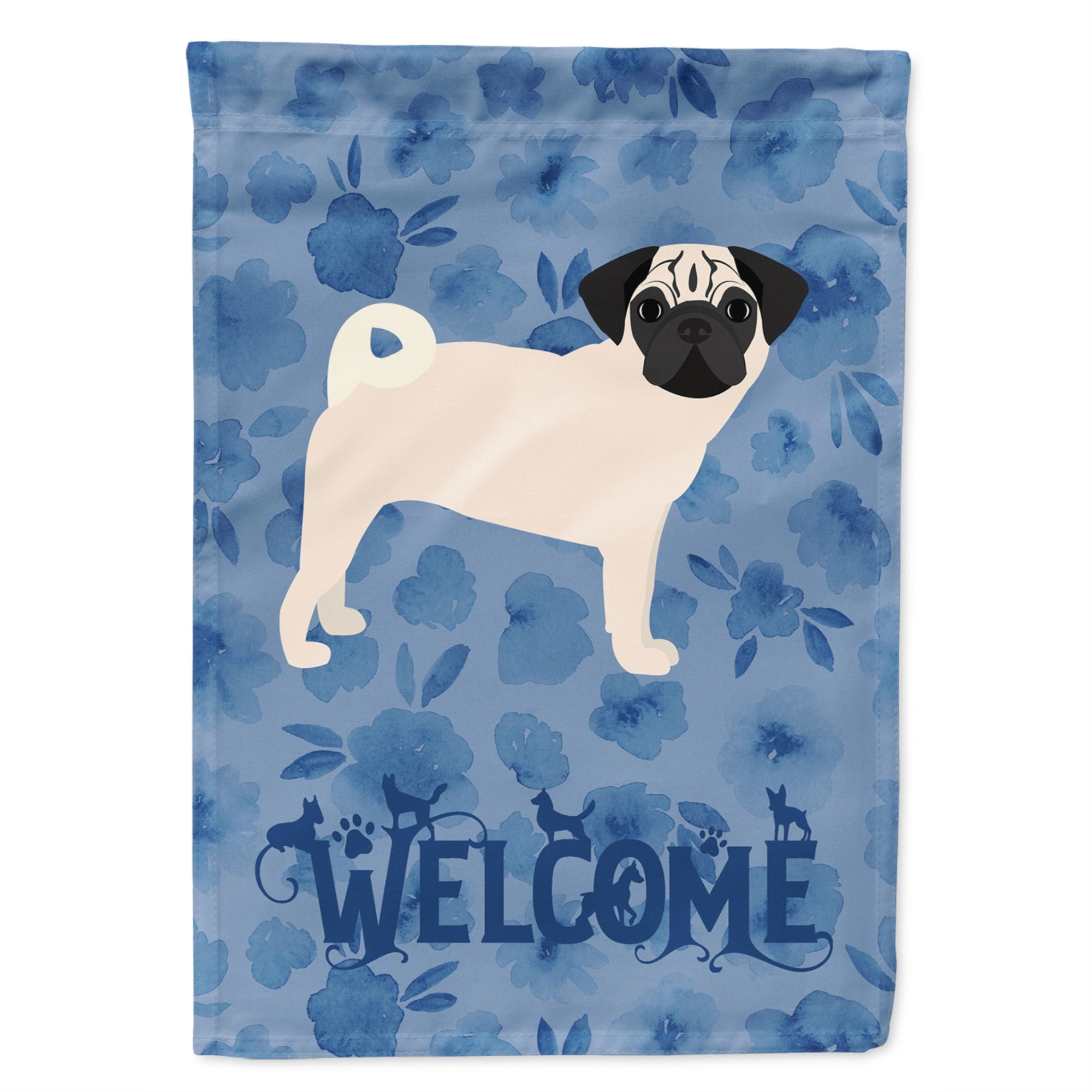 Pug #2 Welcome Flag Garden Size