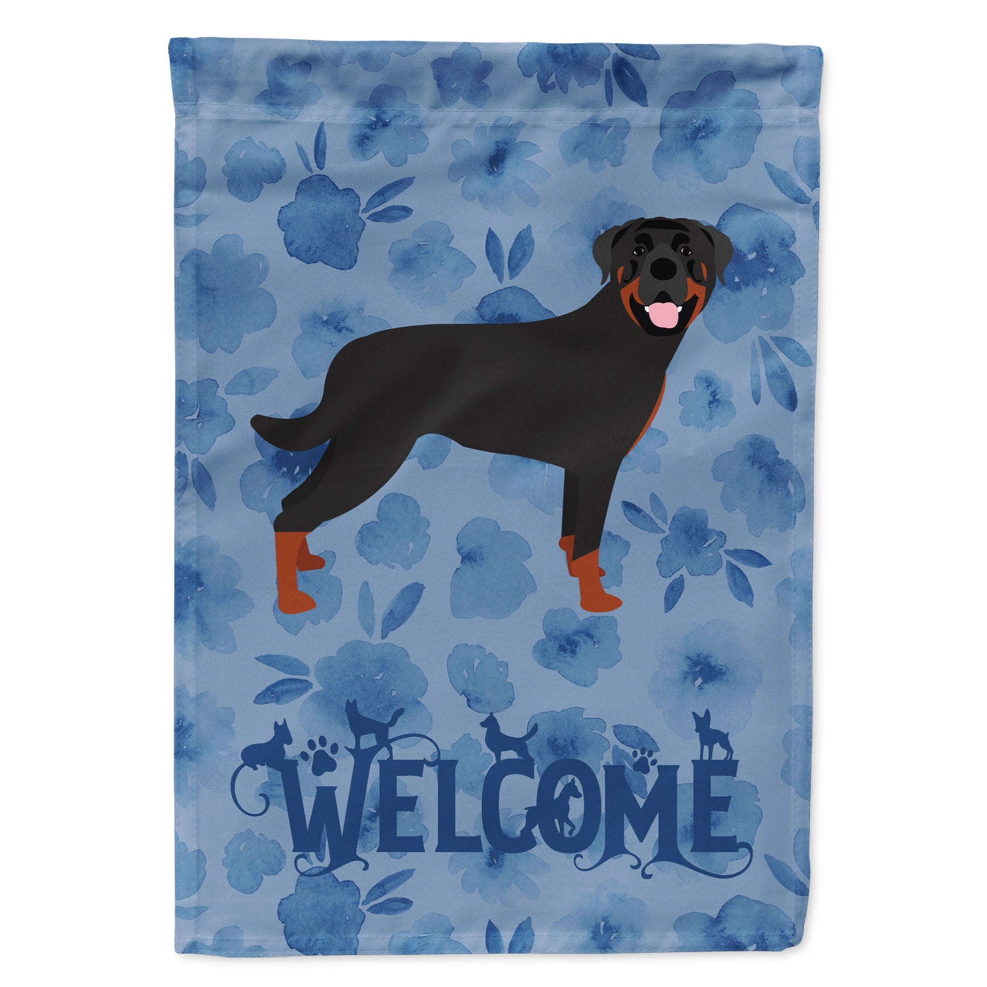 Rottweiler Welcome Flag Garden Size
