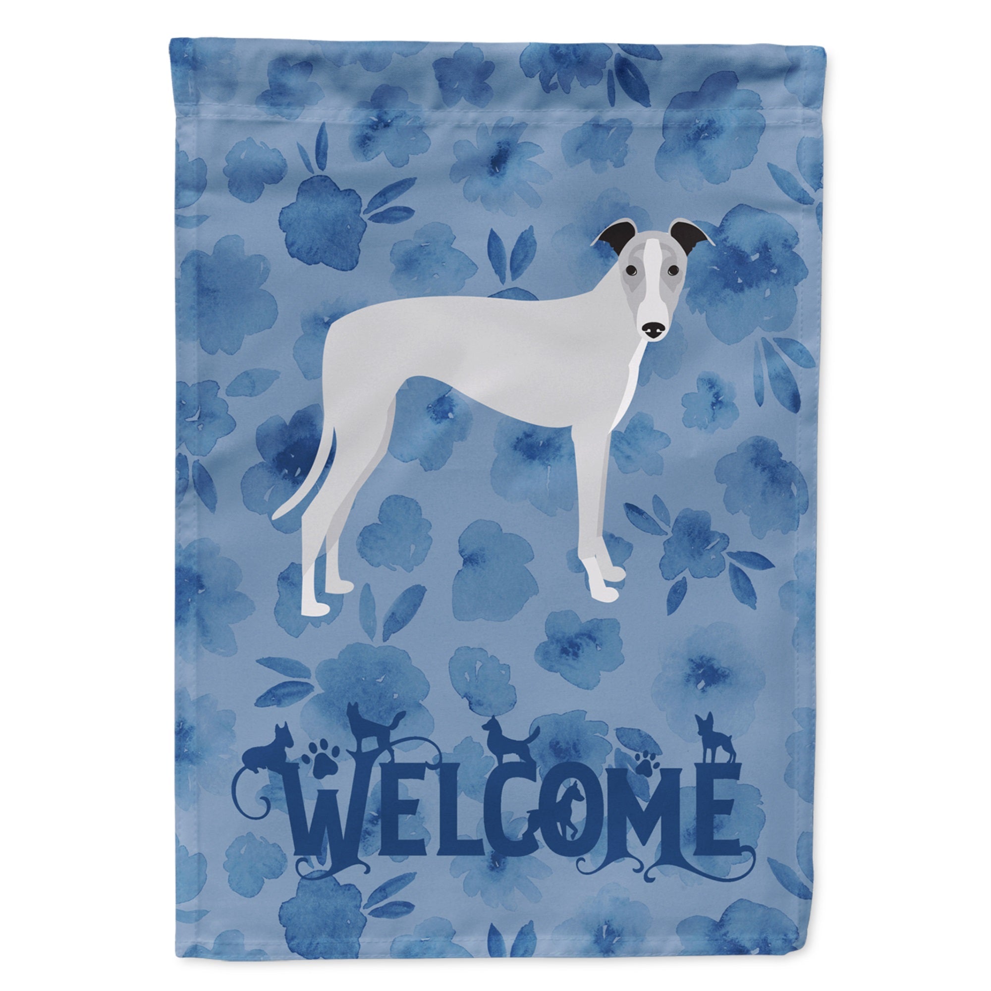 Whippet Welcome Flag Garden Size