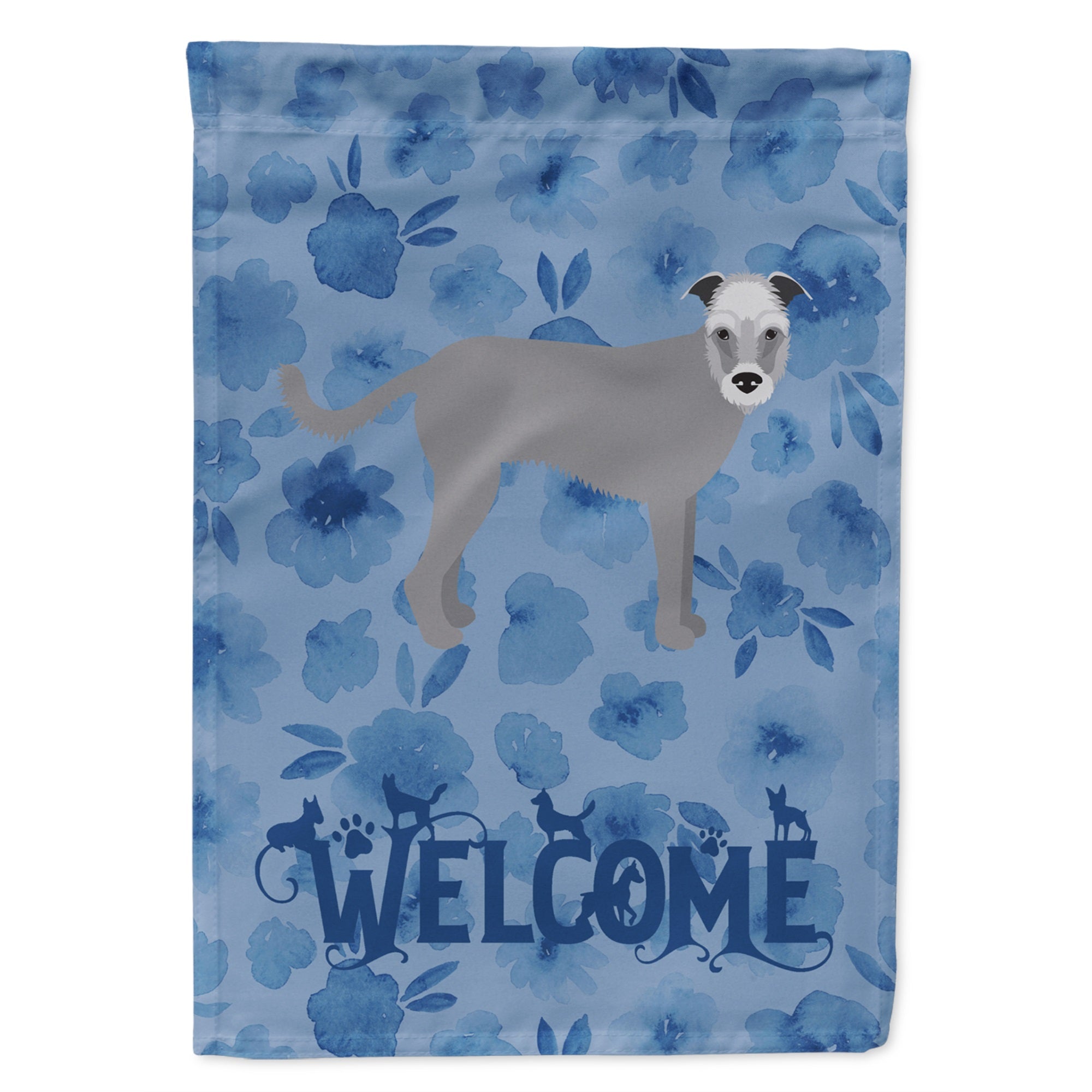 Irish Wolfhound Welcome Flag Garden Size