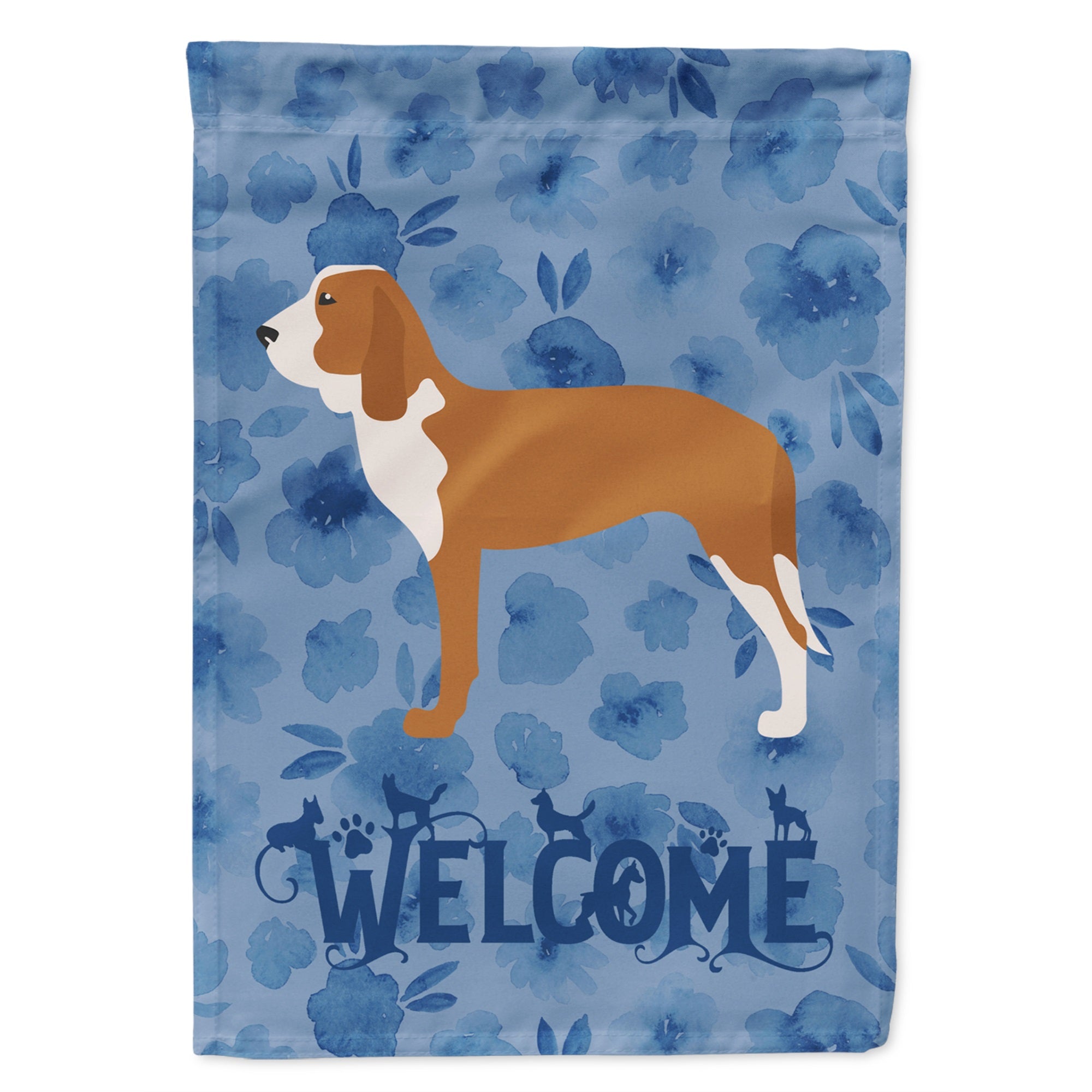 Spanish Hound Welcome Flag Garden Size