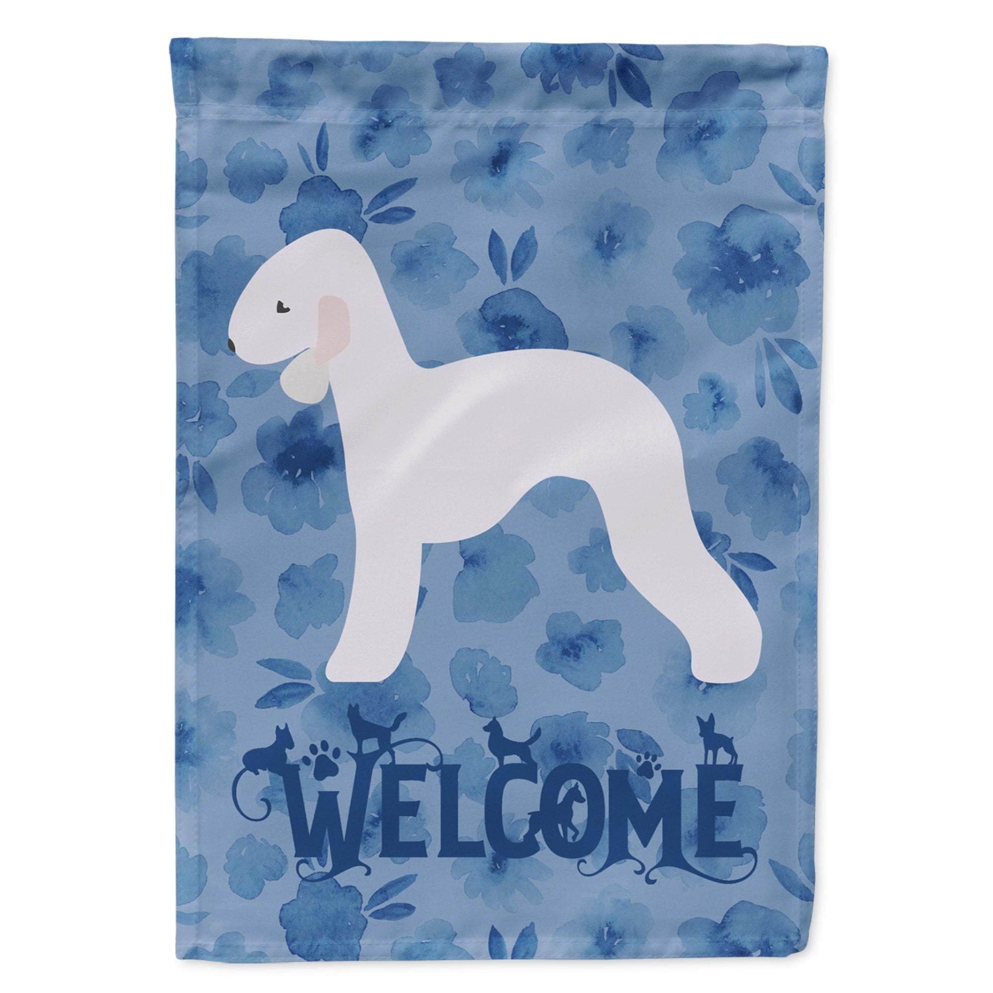 Bedlington Terrier Welcome Flag Garden Size