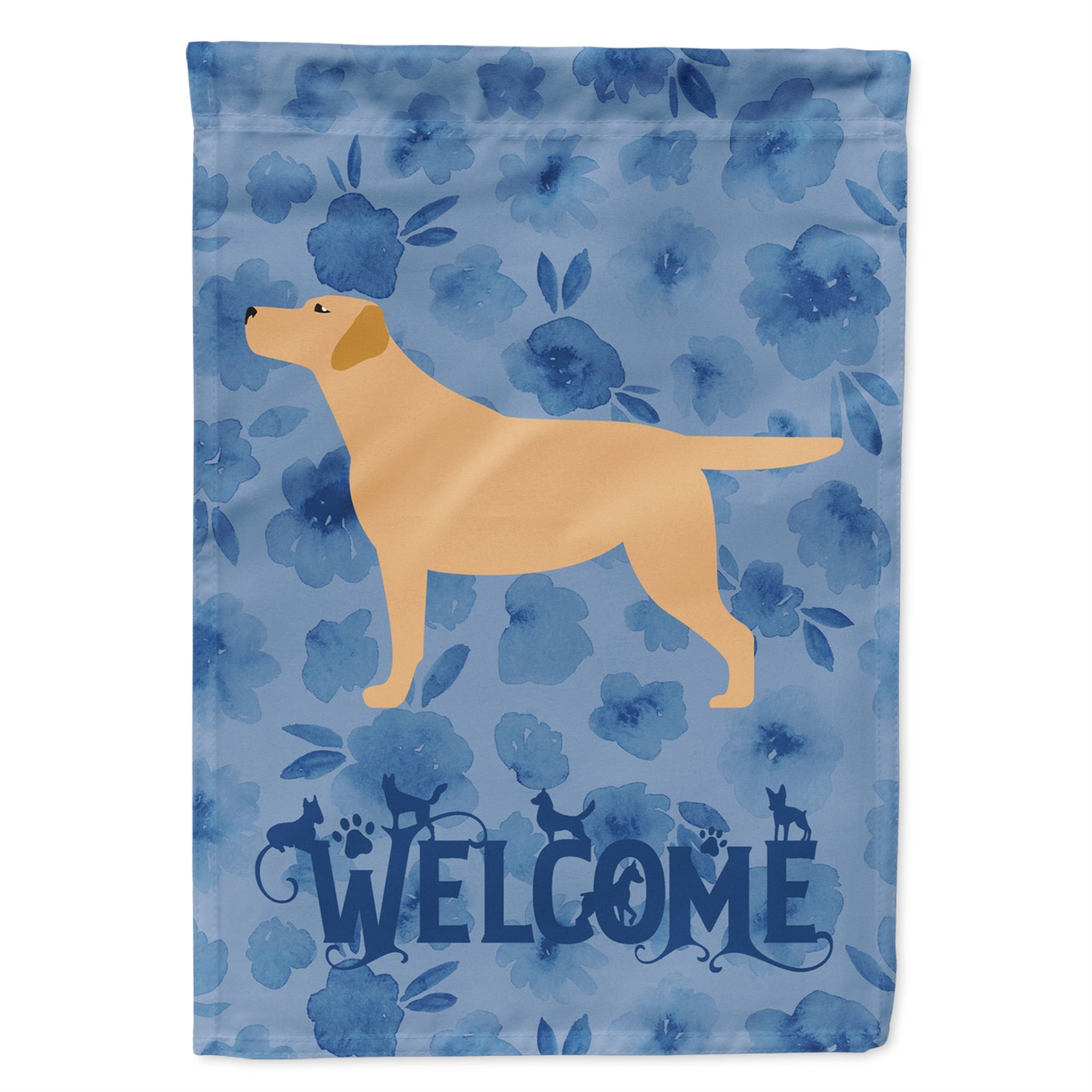 Yellow Labrador Retriever Welcome Flag Garden Size