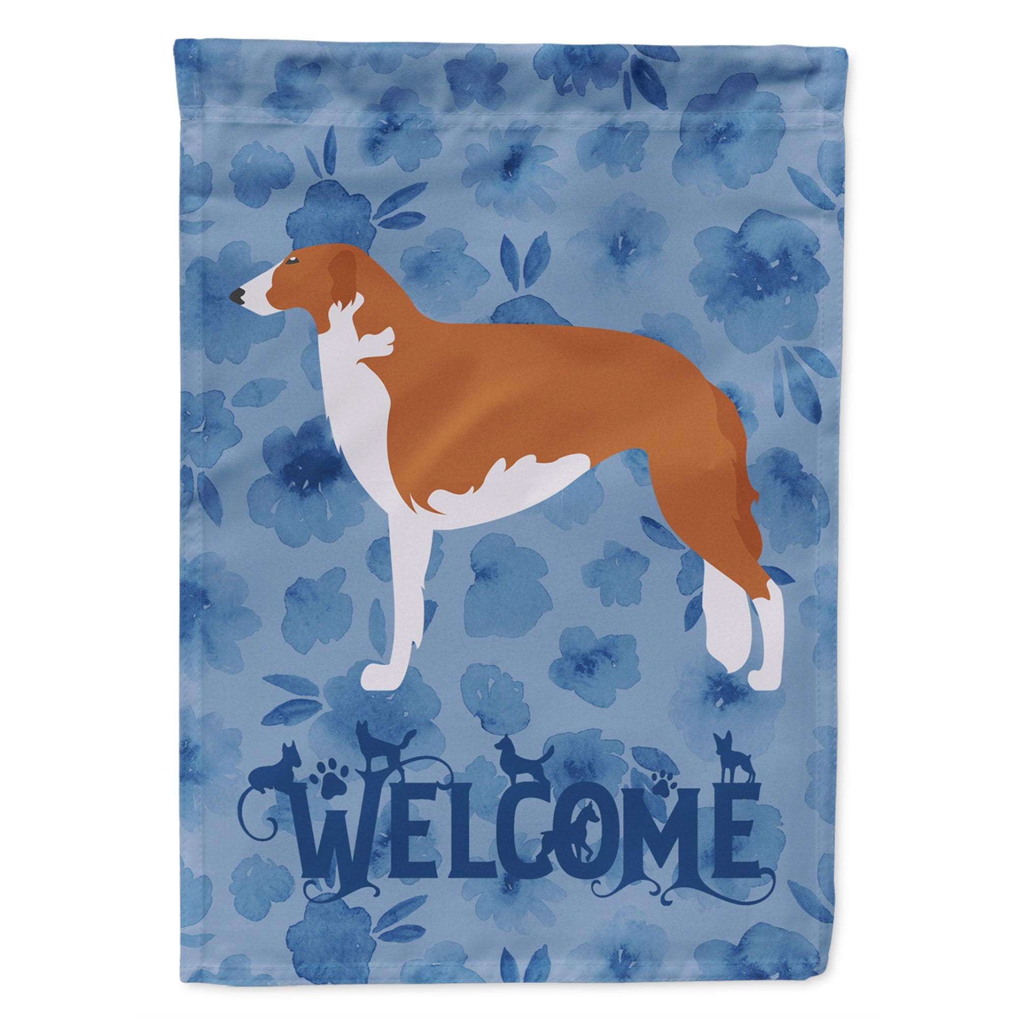 Borzoi Russian Greyhound Welcome Flag Garden Size