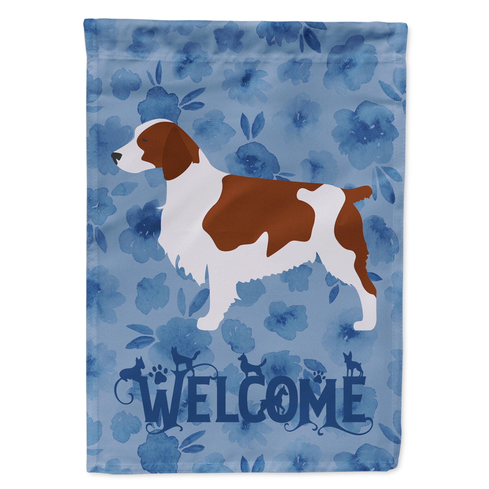 Welsh Springer Spaniel Welcome Flag Garden Size