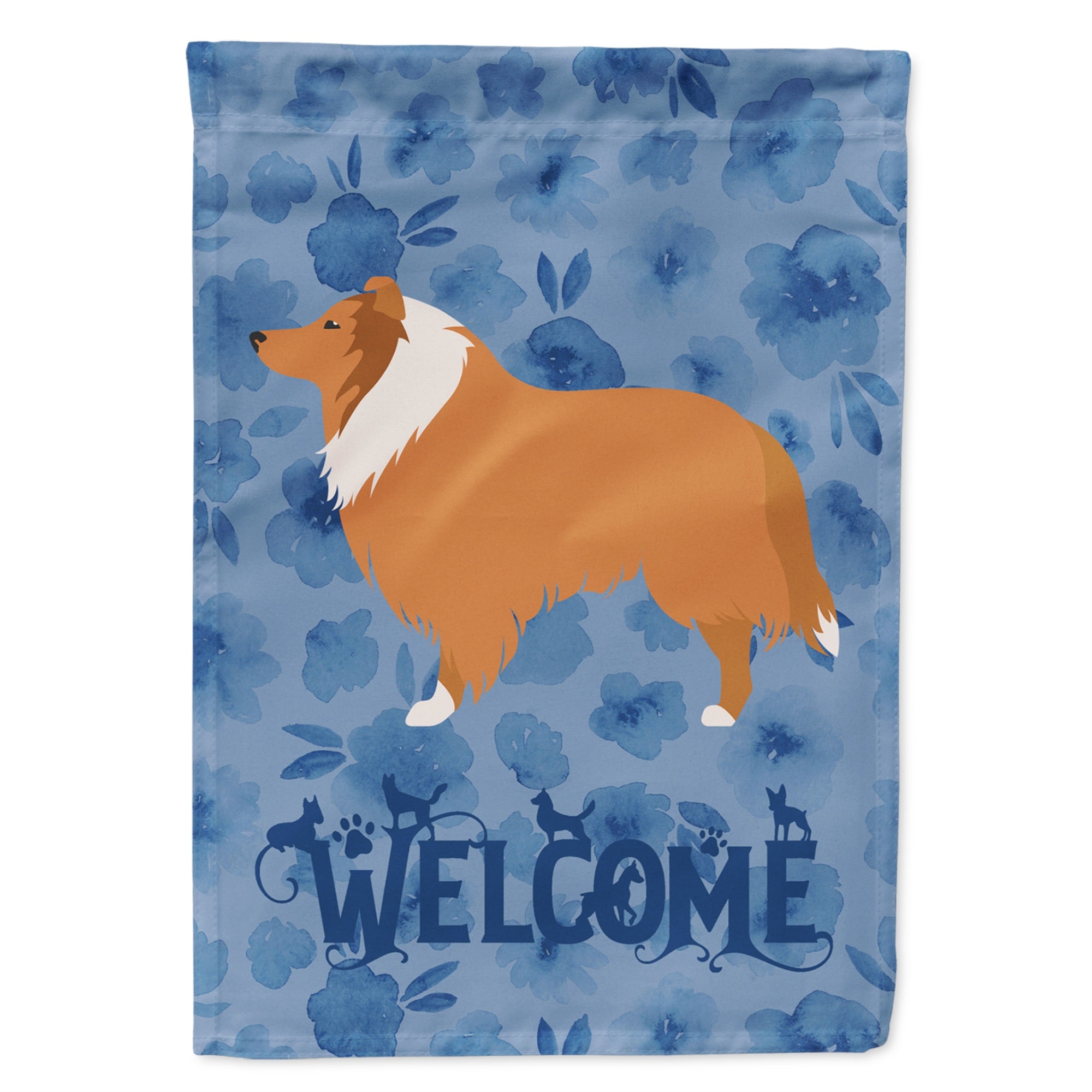 Collie Dog Welcome Flag Garden Size