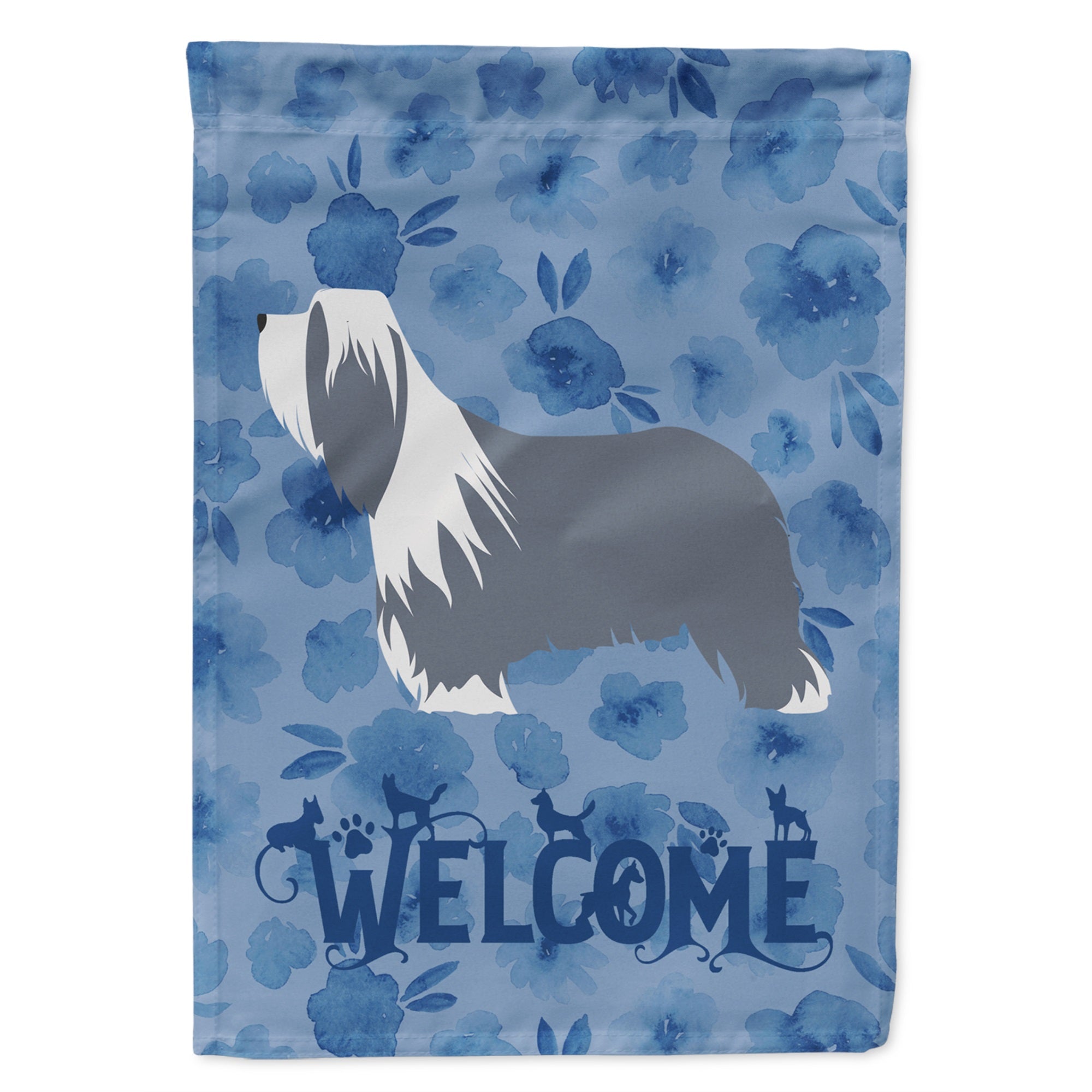 Bearded Collie Dog Welcome Flag Garden Size