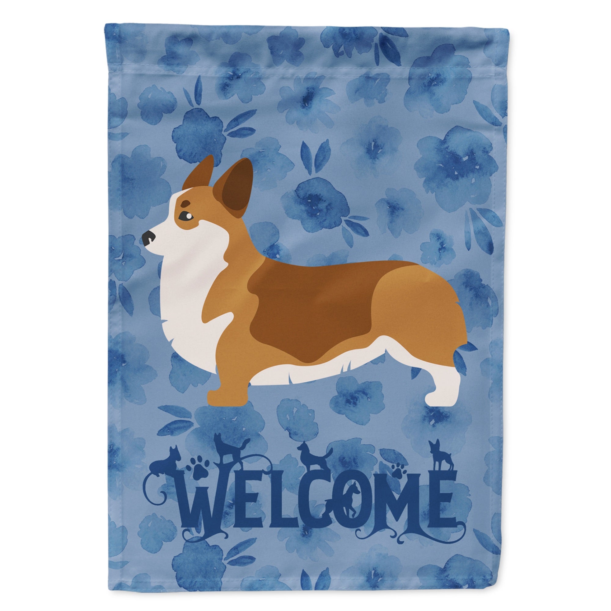 Corgi Welcome Flag Garden Size