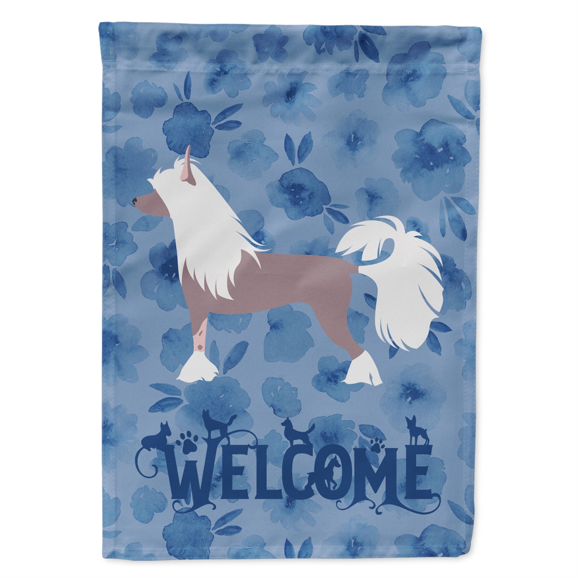 Chinese Crested Welcome Flag Garden Size