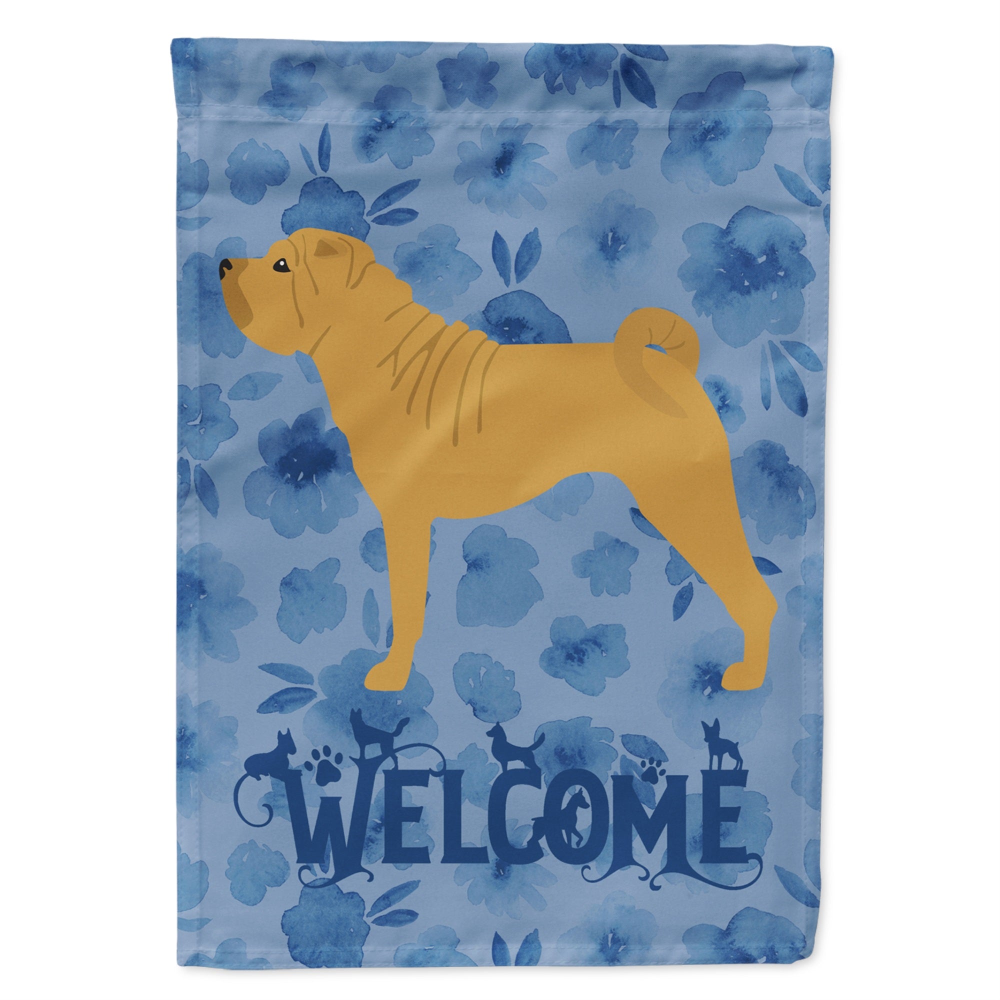 Shar Pei Welcome Flag Garden Size