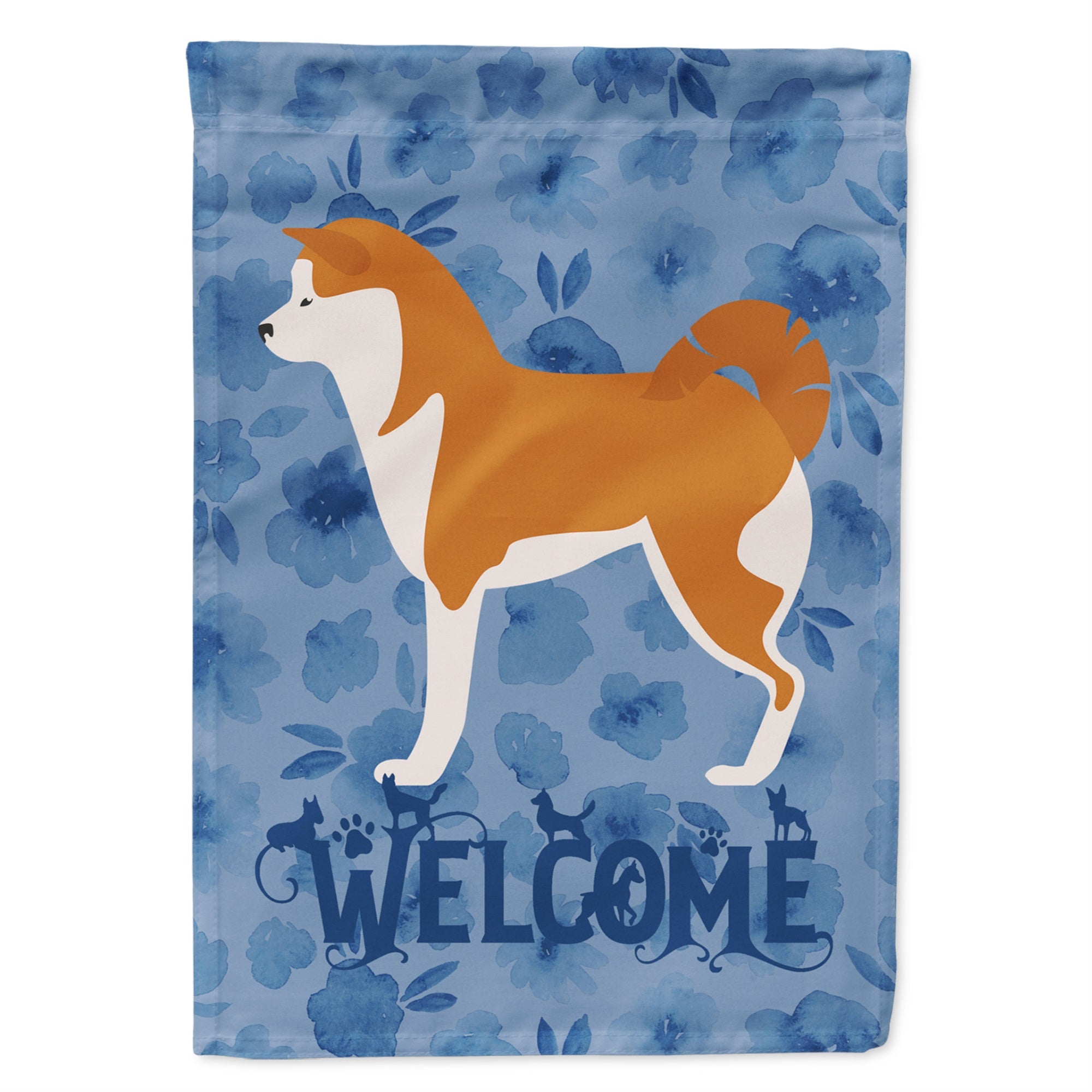 Akita Welcome Flag Garden Size