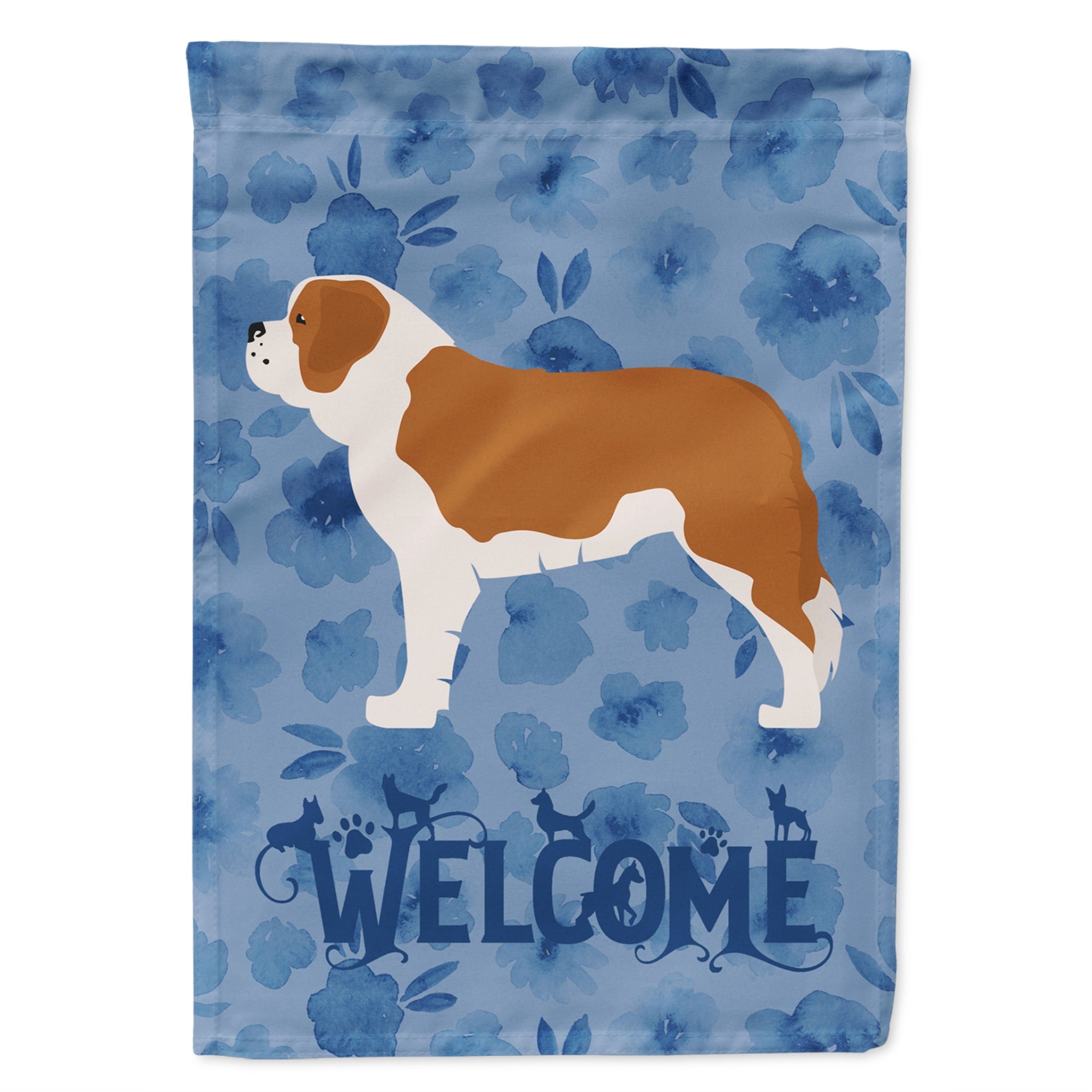 Saint Bernard Welcome Flag Garden Size