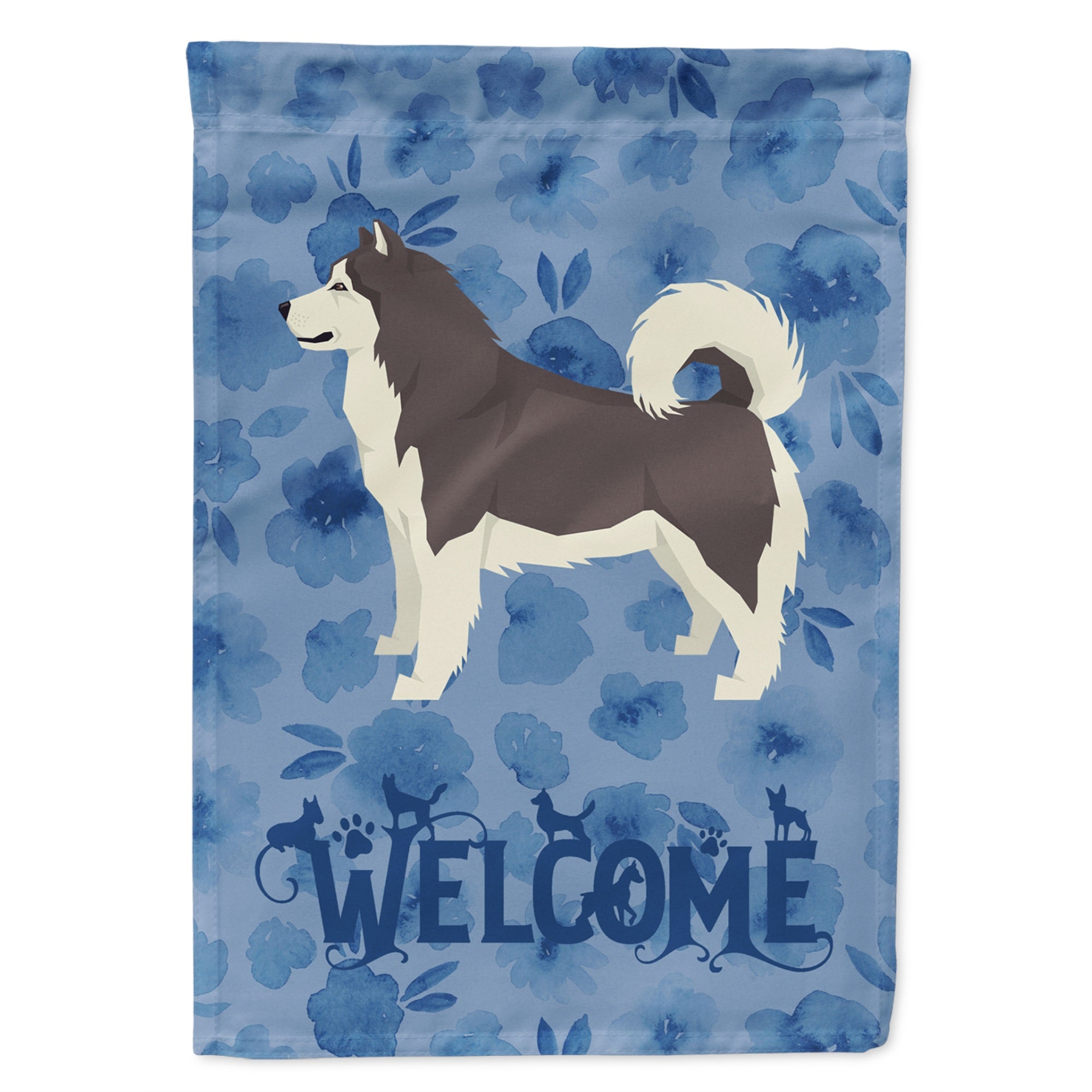 Alaskan Malamute Welcome Flag Garden Size