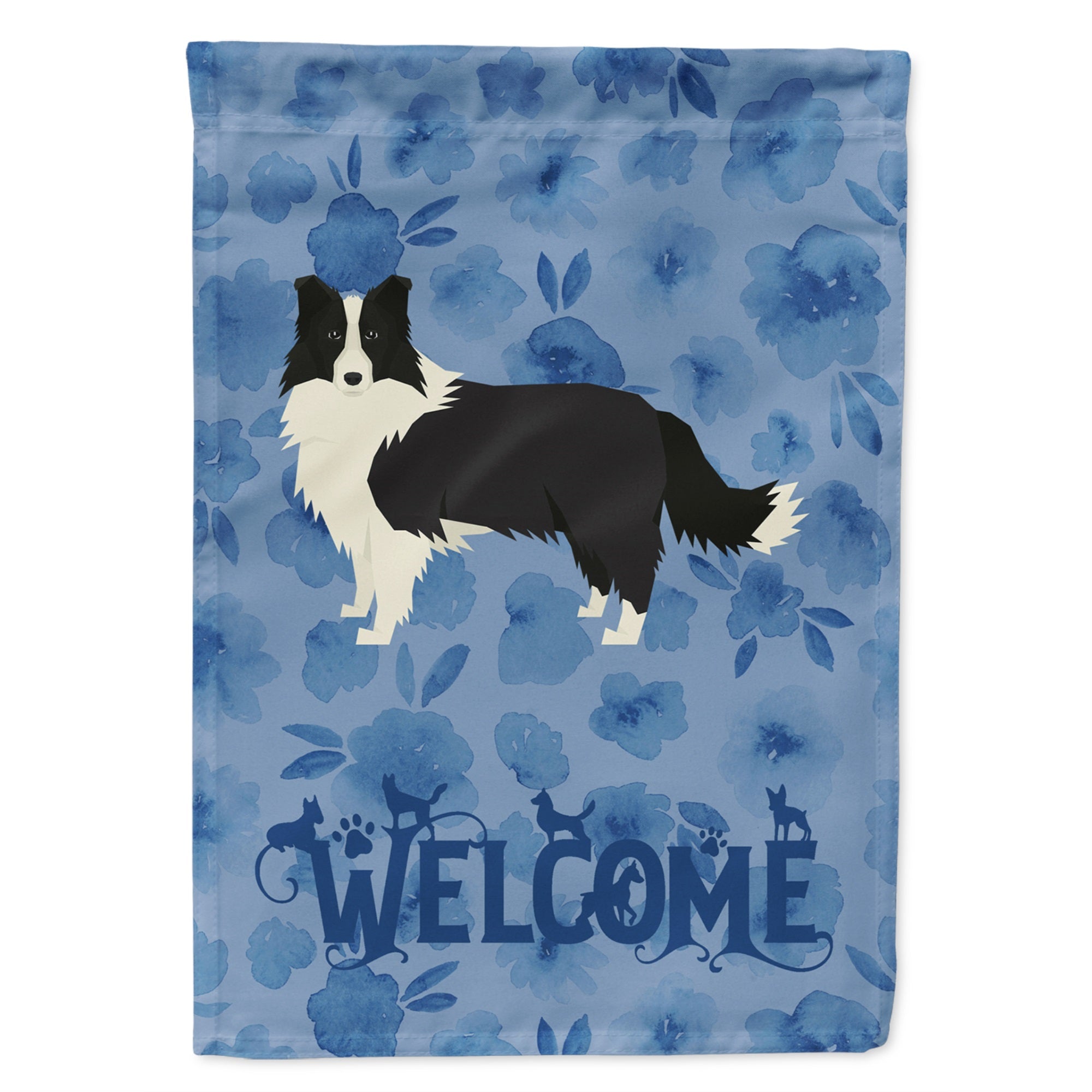 Border Collie Welcome Flag Garden Size