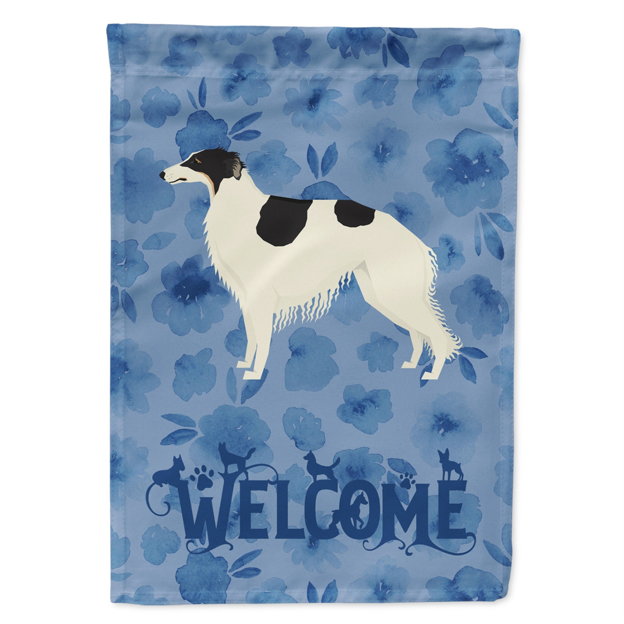 Borzoi Welcome Flag Garden Size